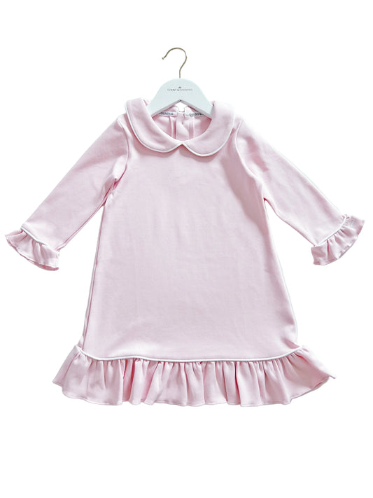 Pima Cotton Girl's Sleep Dress - Ballet Pink
