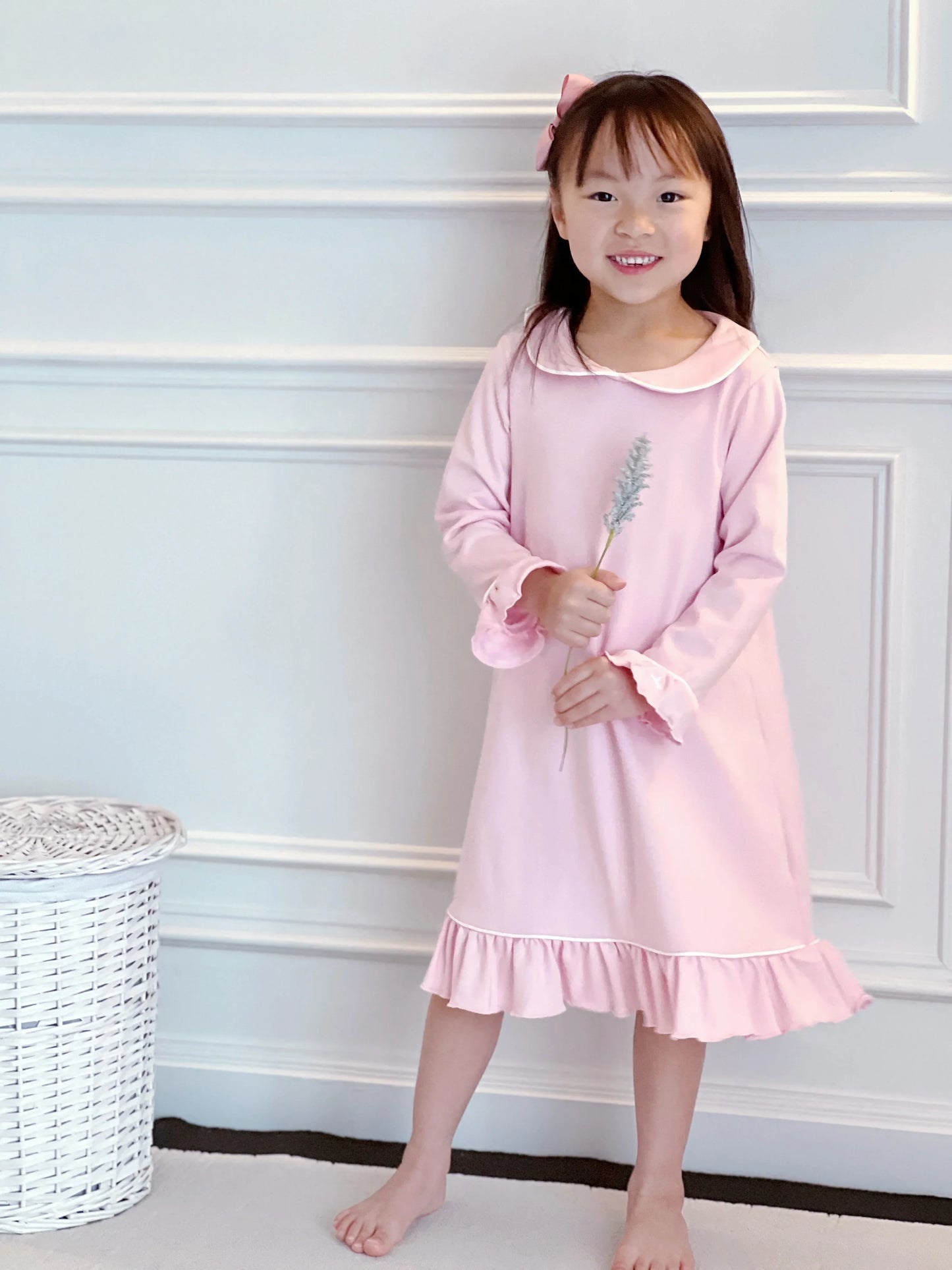 Pima Cotton Girl's Sleep Dress - Ballet Pink