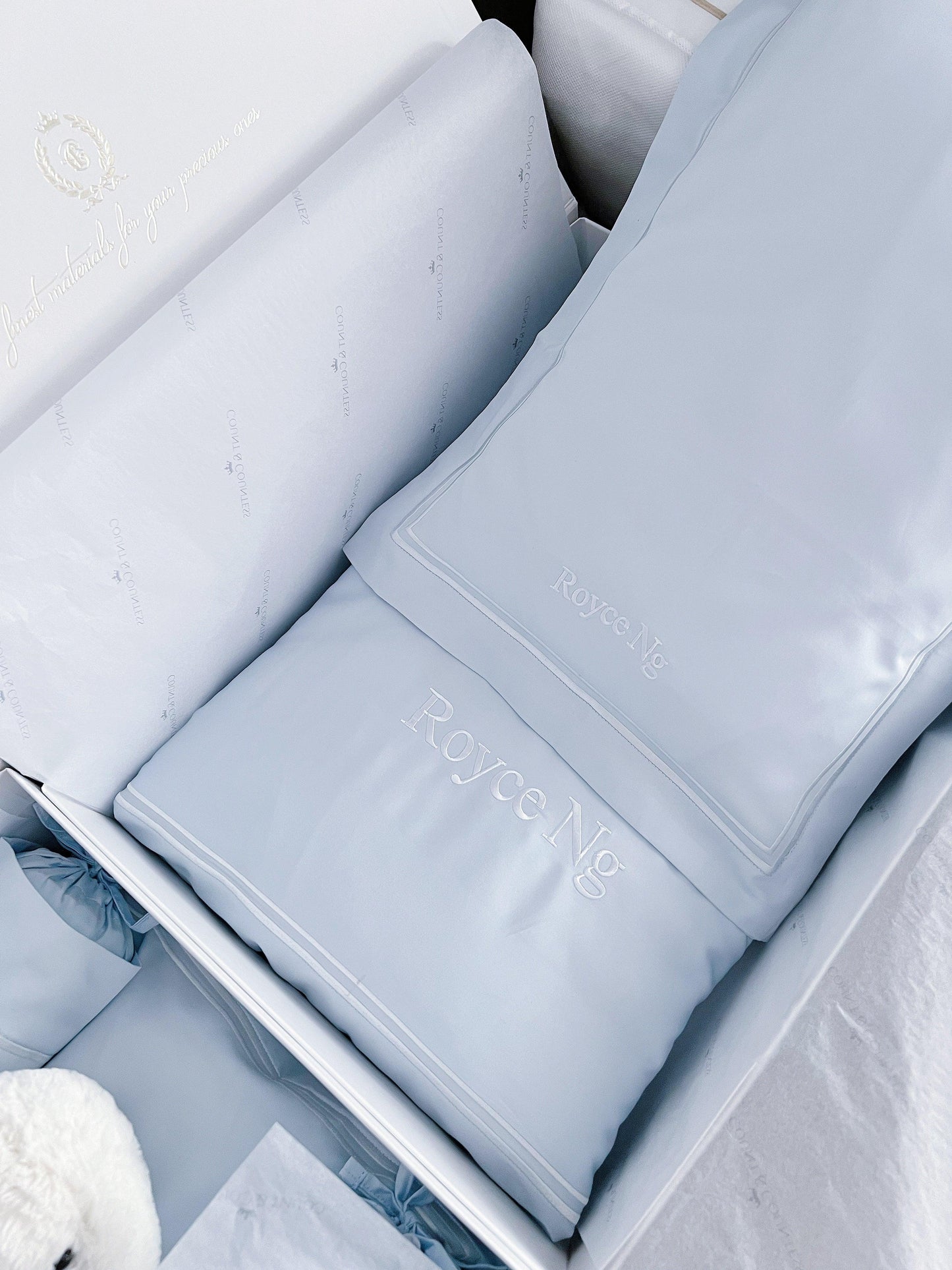 Egyptian Cotton Baby Pillow & Duvet Set-Dreamy Blue