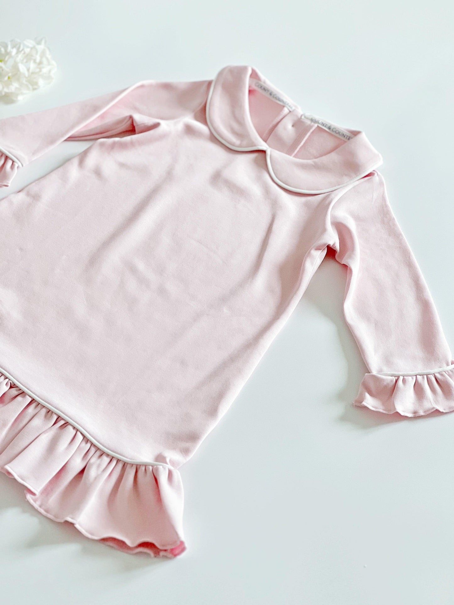 Pima Cotton Girl's Sleep Dress - Ballet Pink
