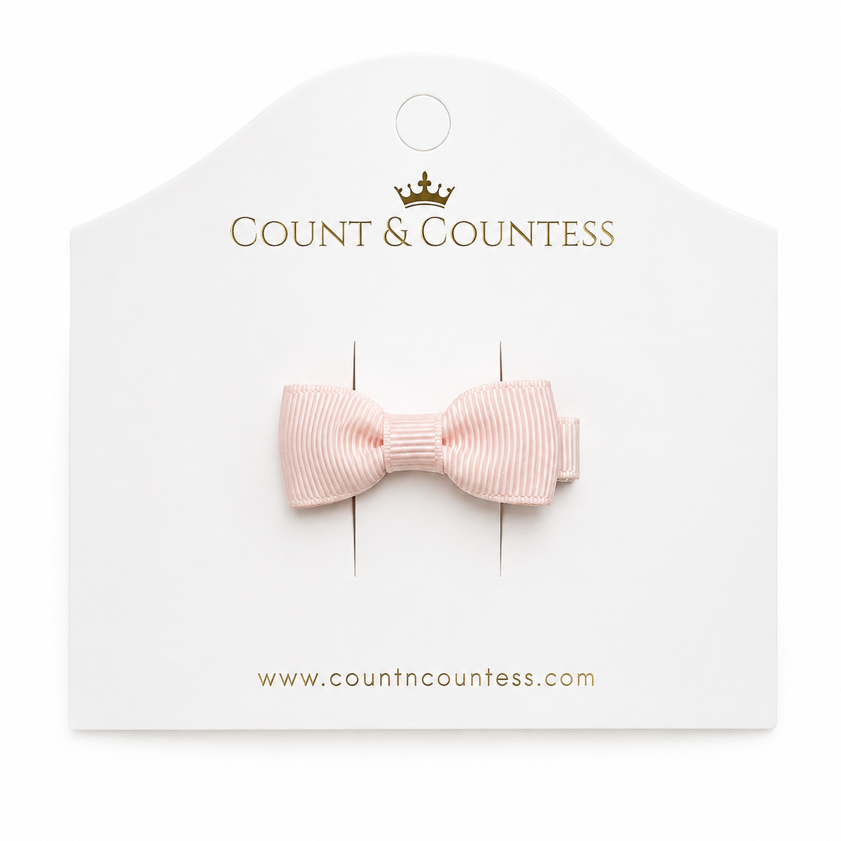Mini Hair Bow in Petal Pink