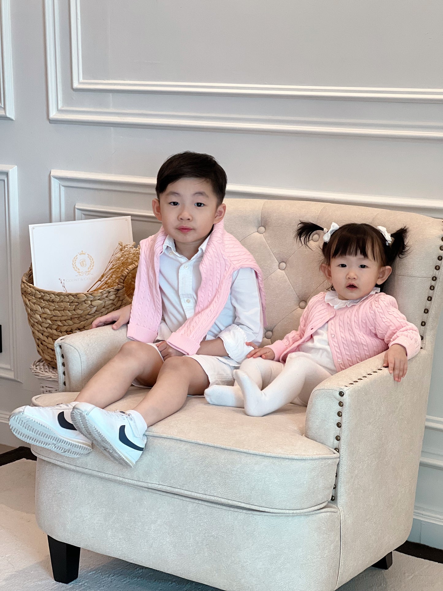 Organic Cotton Cable-Knit Baby Cardigan - Pink