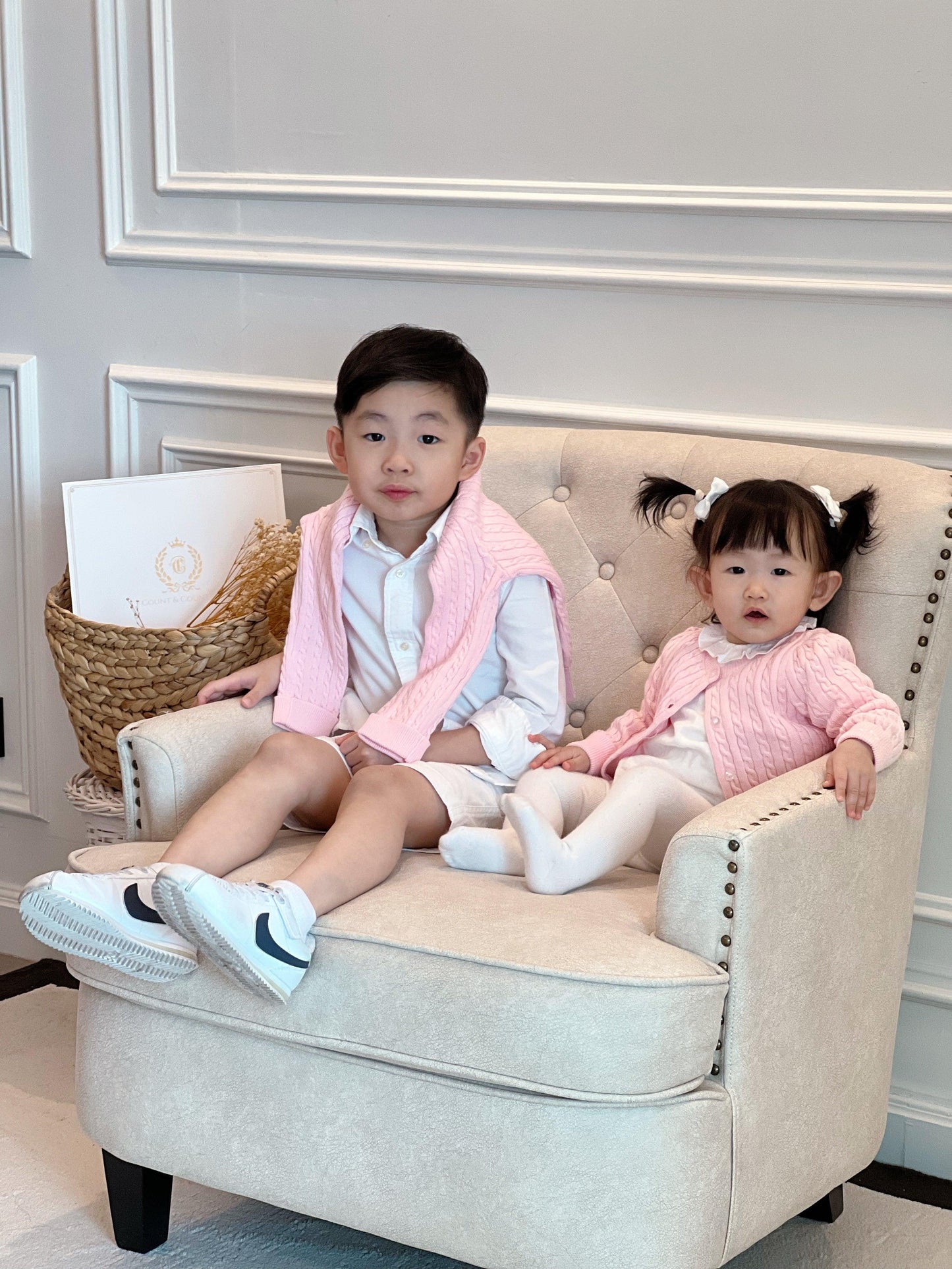 Organic Cotton Cable-Knit Baby Cardigan - Pink