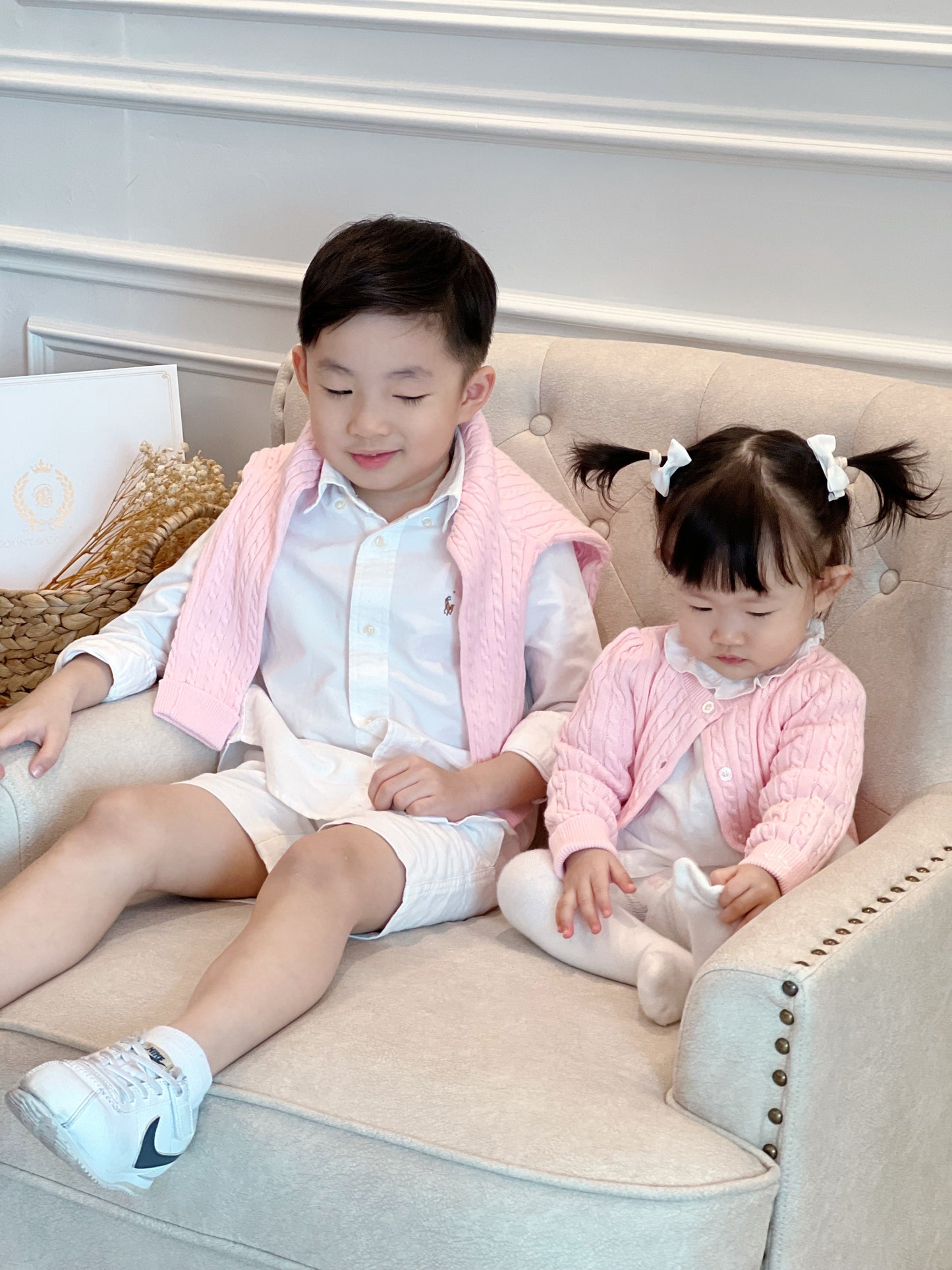 Organic Cotton Cable-Knit Baby Cardigan - Pink