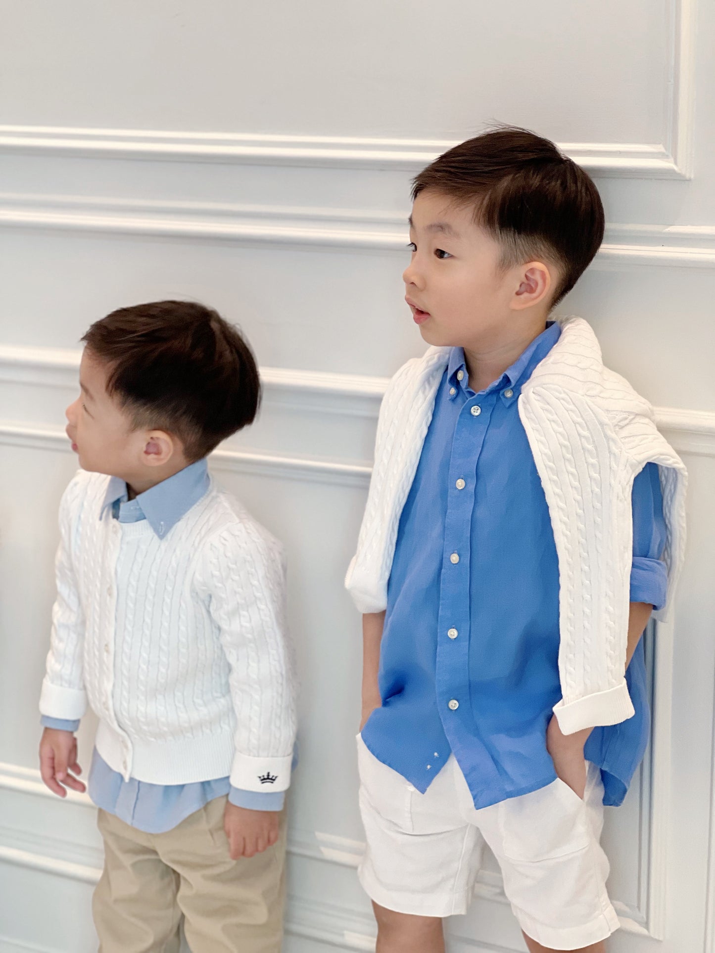 Organic Cotton Cable-Knit Cardigan - White