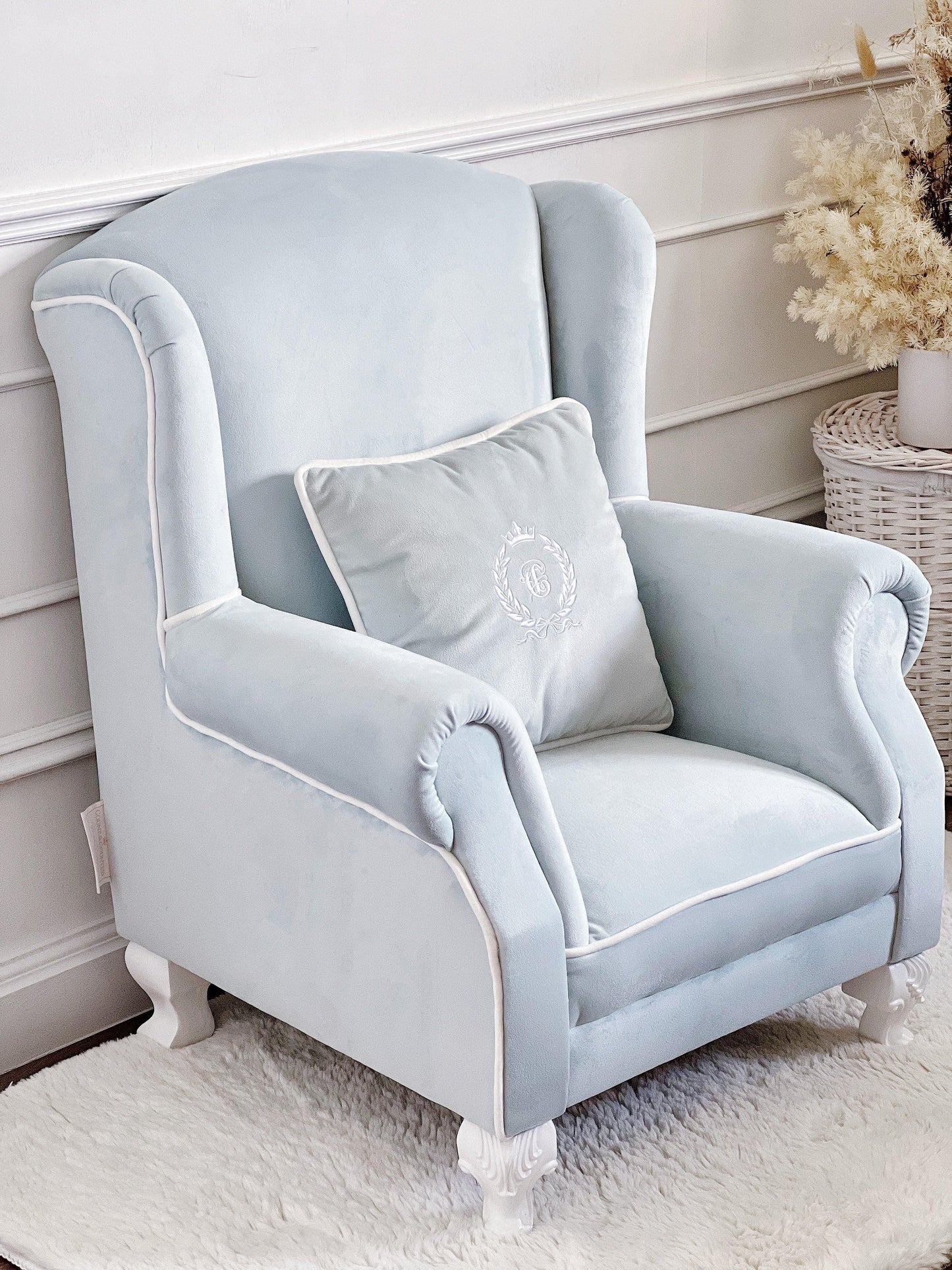 Petite Velveteen Vintage Armchair