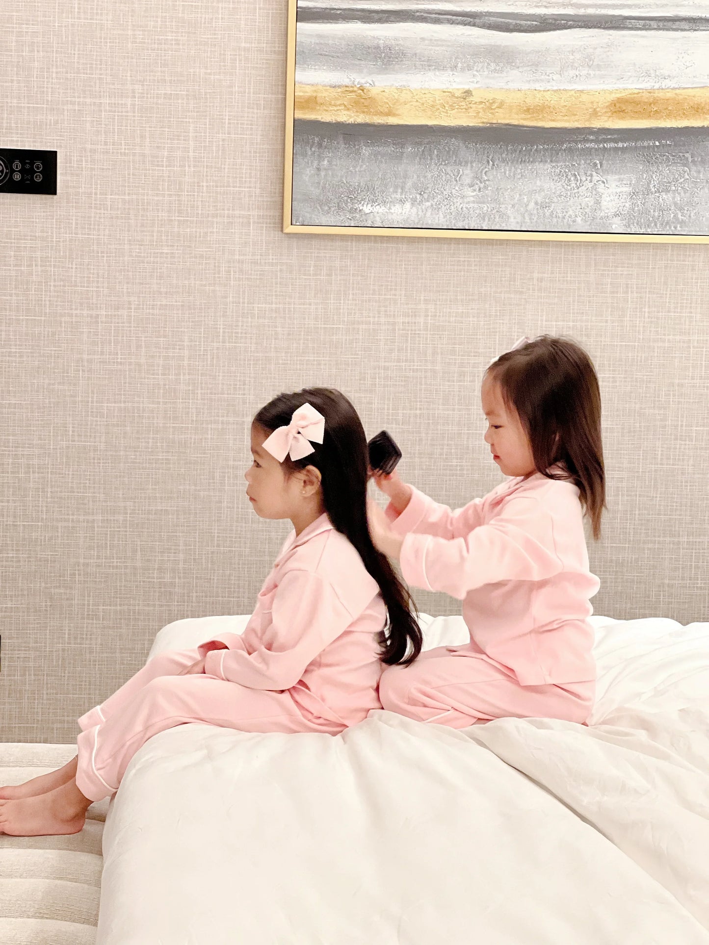Kids Pima Loungewear Pyjamas in Ballet Pink - Count & Countess