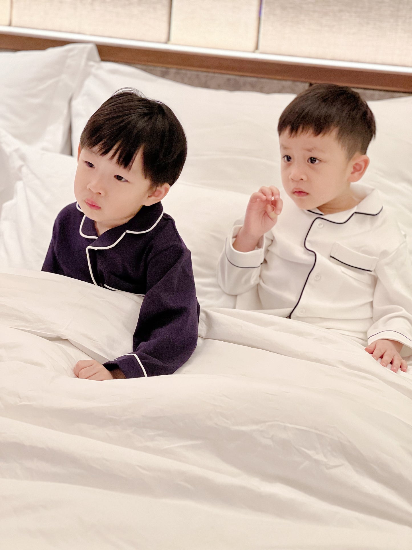 Kids Pima Loungewear Pyjamas in Urban Navy - Count & Countess