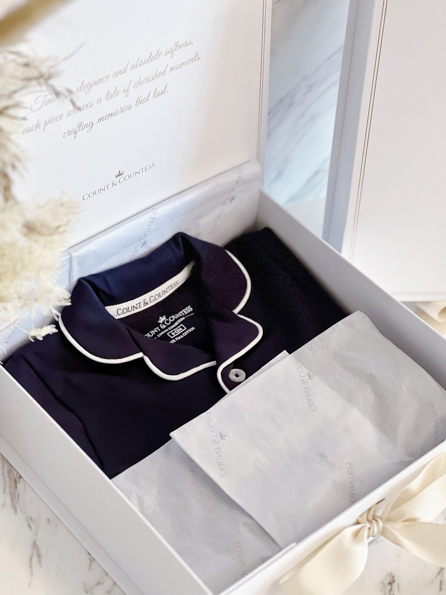 Kids Pima Loungewear Pyjamas in Urban Navy - Count & Countess