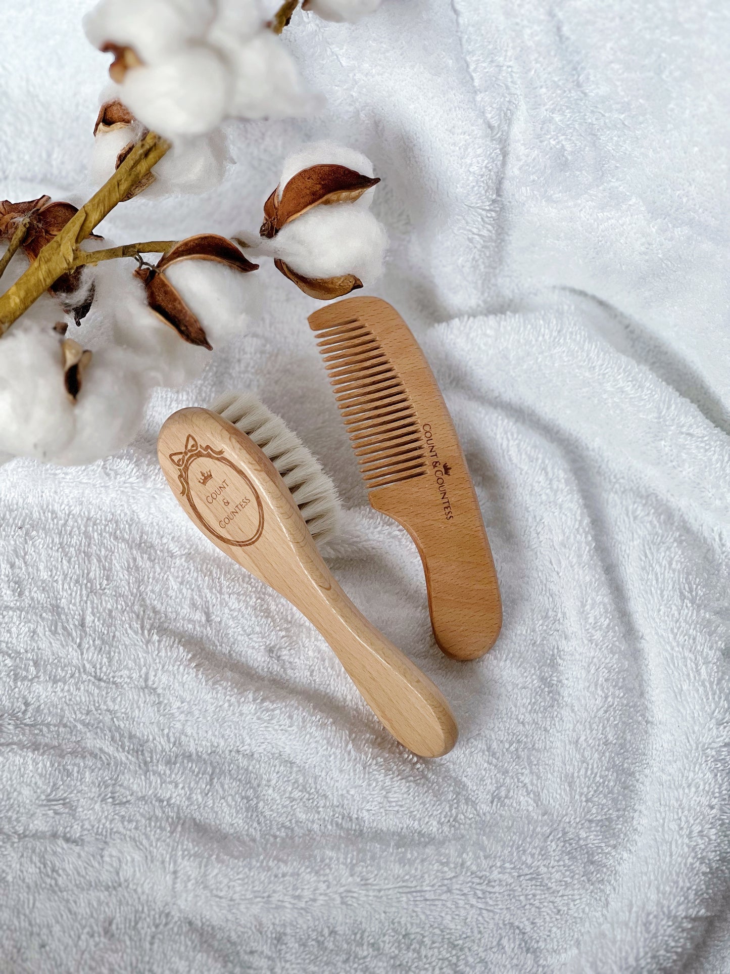 Natural Baby Hair Brush Set