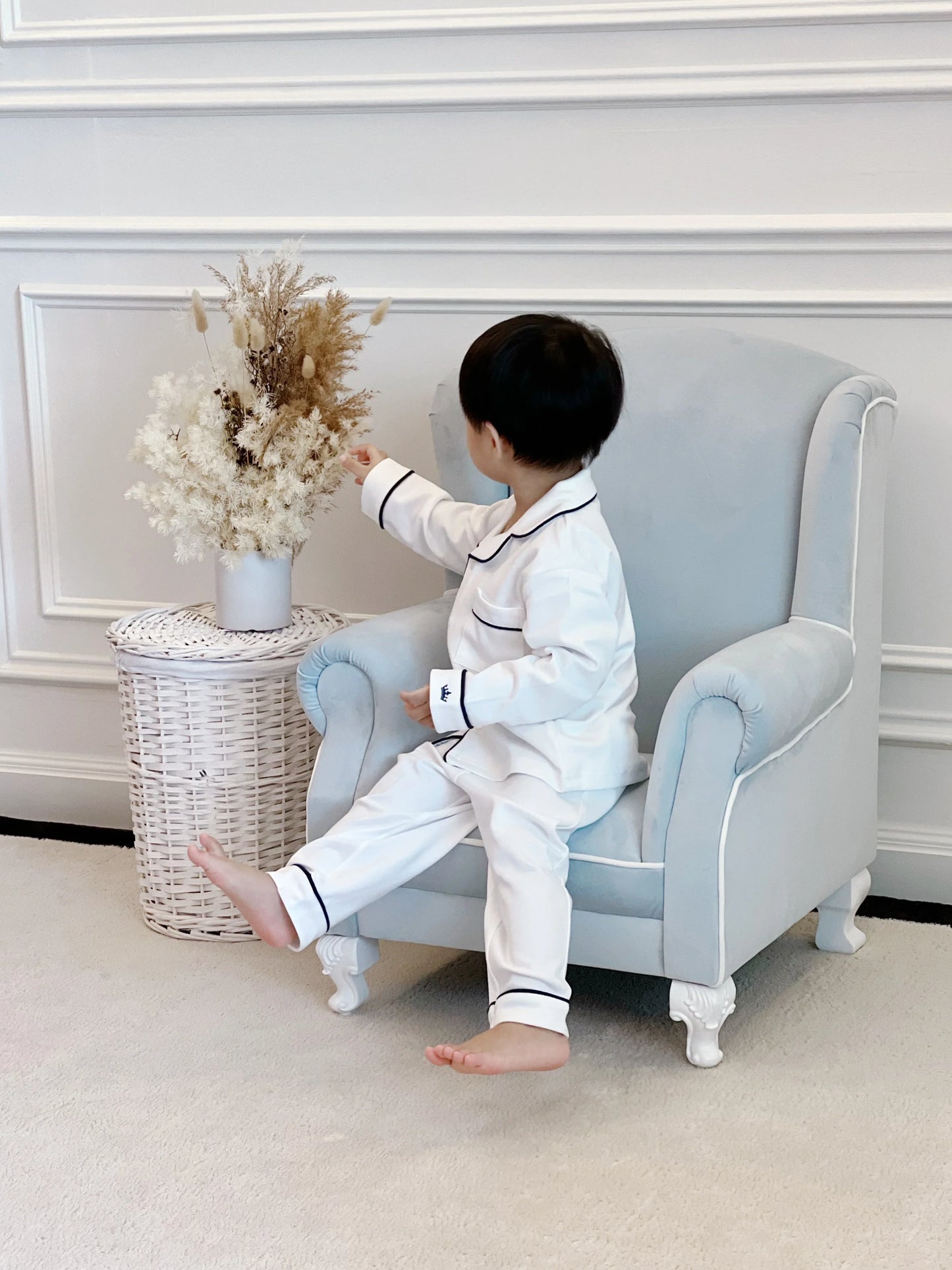 Petite Velveteen Vintage Armchair