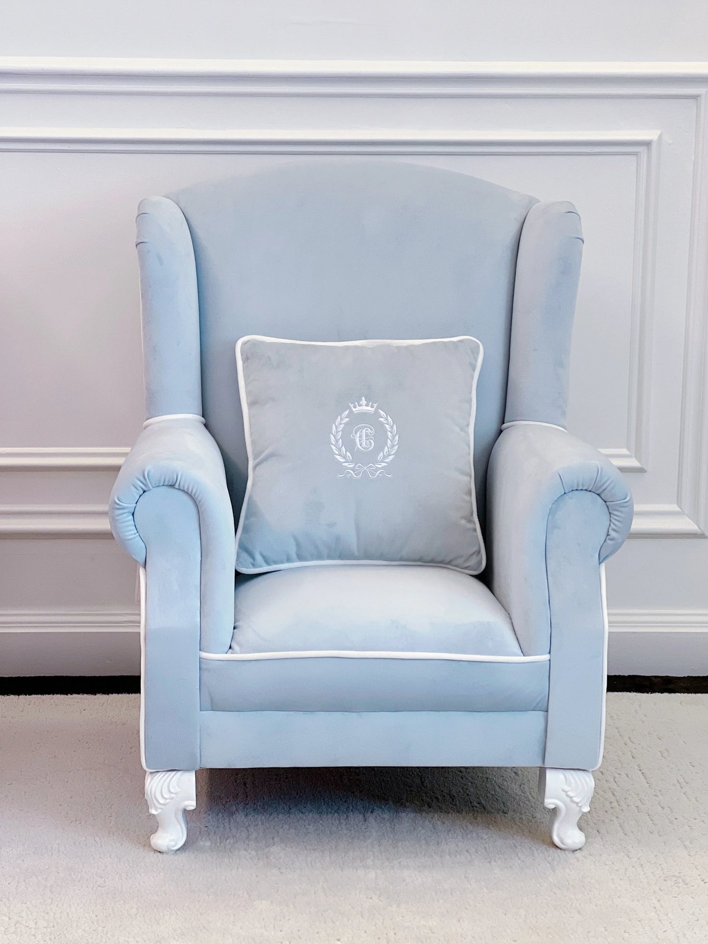 Petite Velveteen Vintage Armchair