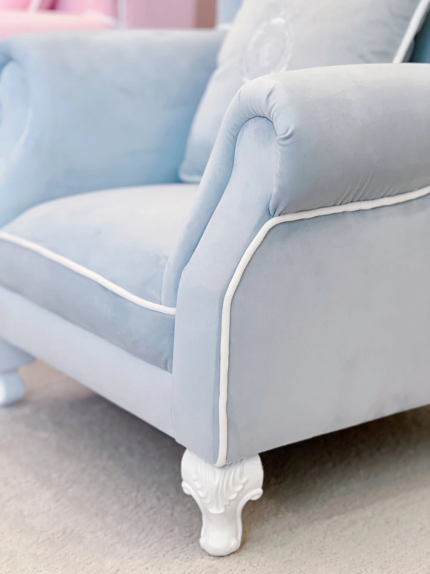 Petite Velveteen Vintage Armchair