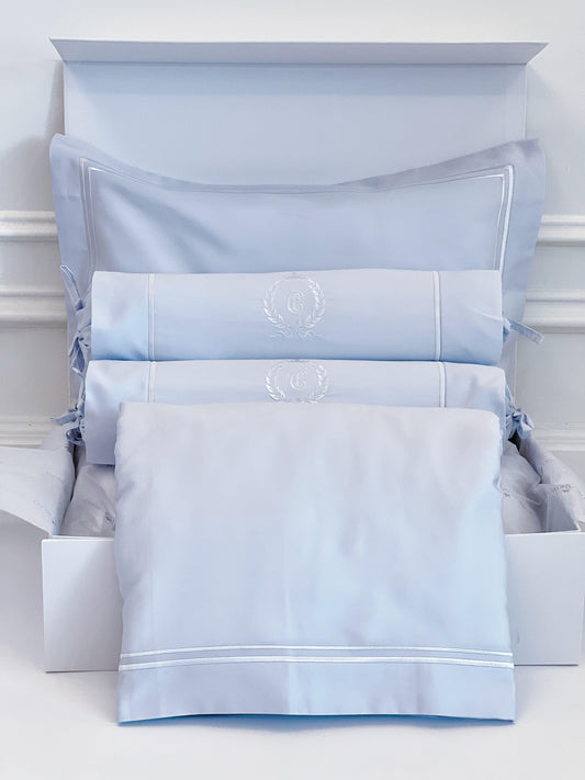 Egyptian Cotton Baby Pillow, Bolsters & Duvet Set -Dreamy Blue