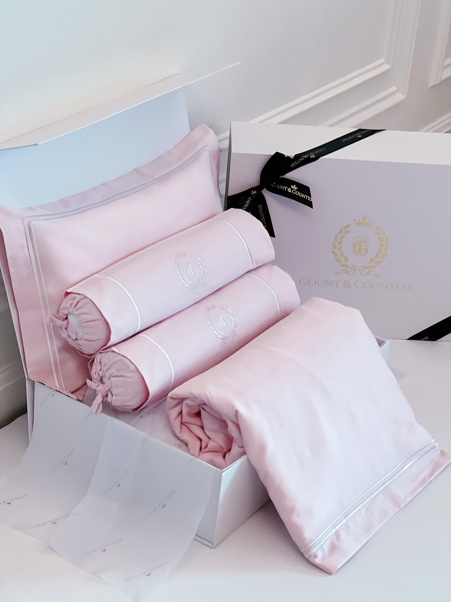 Egyptian Cotton Baby Pillow, Bolsters & Duvet Set - Cradle Pink