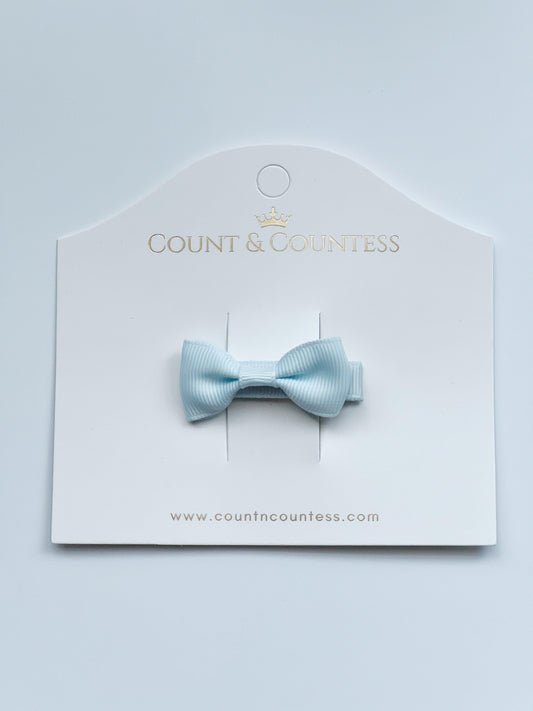 Mini Hair Bow in Baby Blue