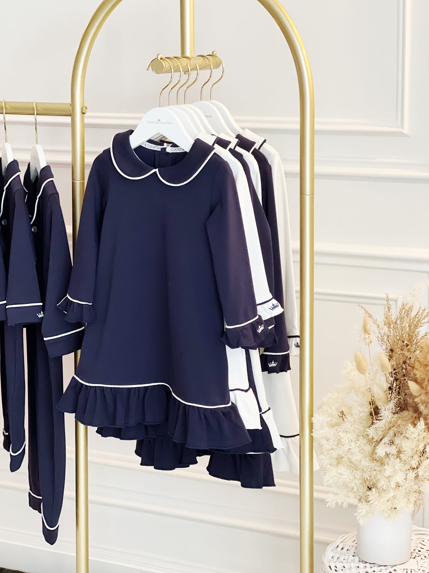 Pima Cotton Girl's Sleep Dress - Urban Navy