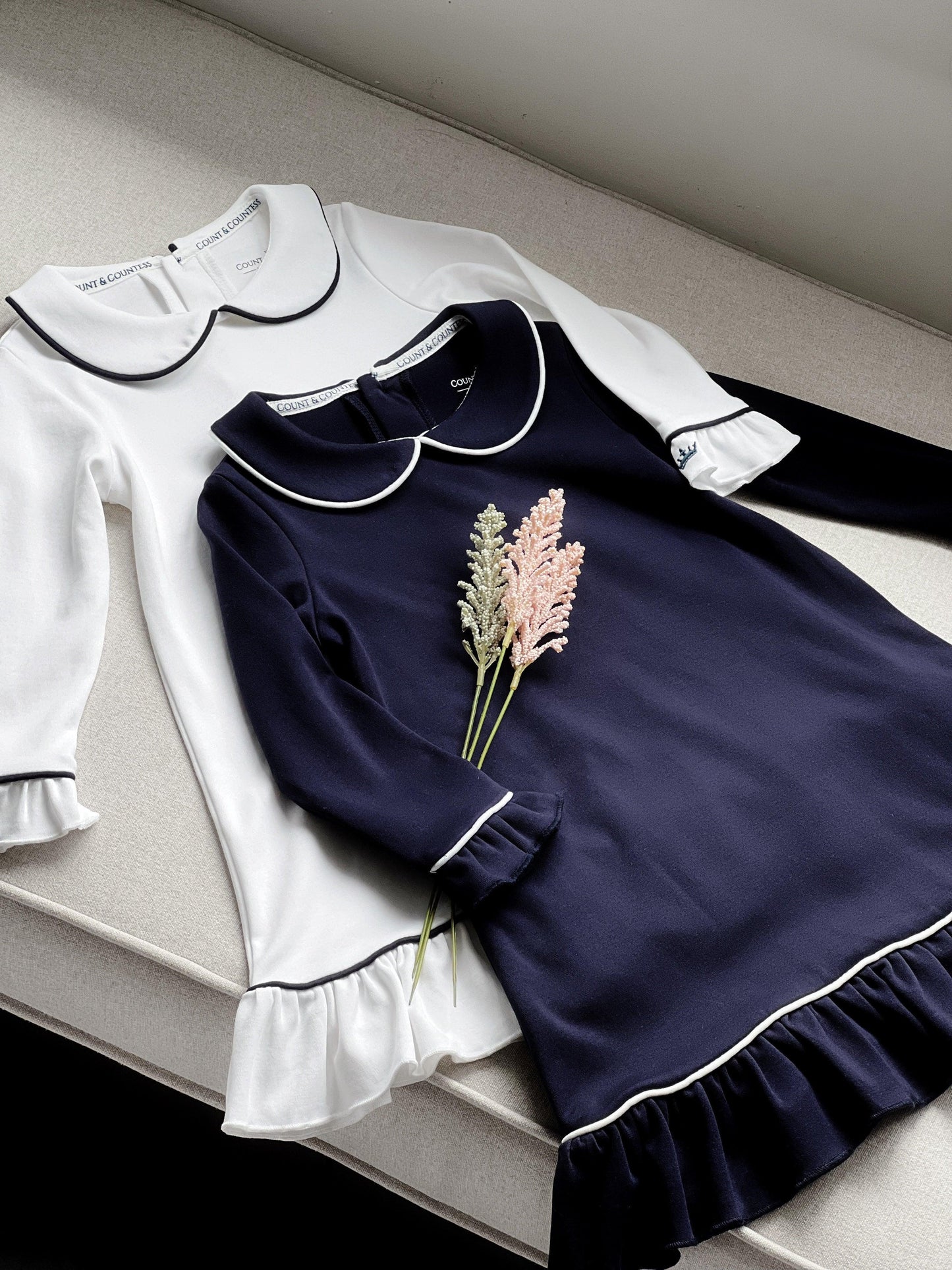 Pima Cotton Girl's Sleep Dress - Urban Navy