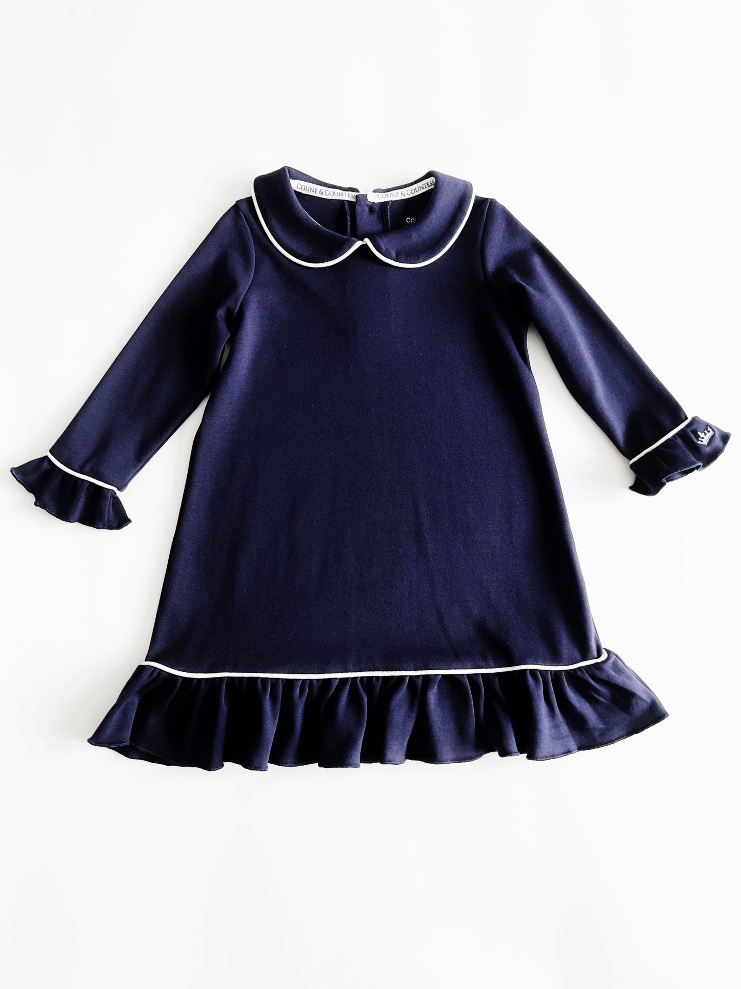 Pima Cotton Girl's Sleep Dress - Urban Navy