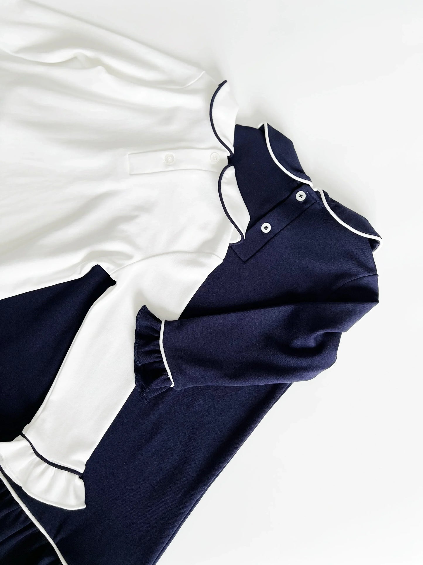 Pima Cotton Girl's Sleep Dress - Urban Navy