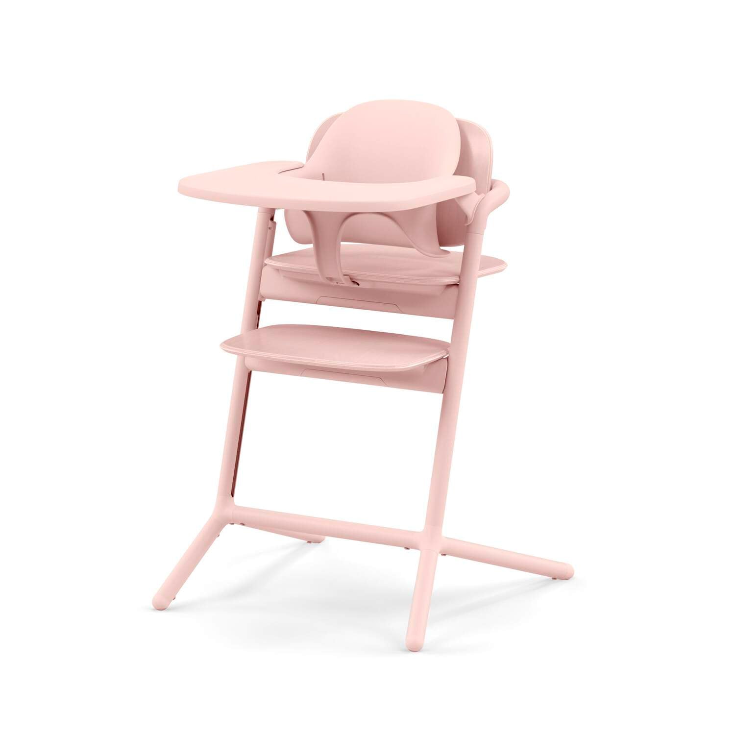 Pink high chair on a white background