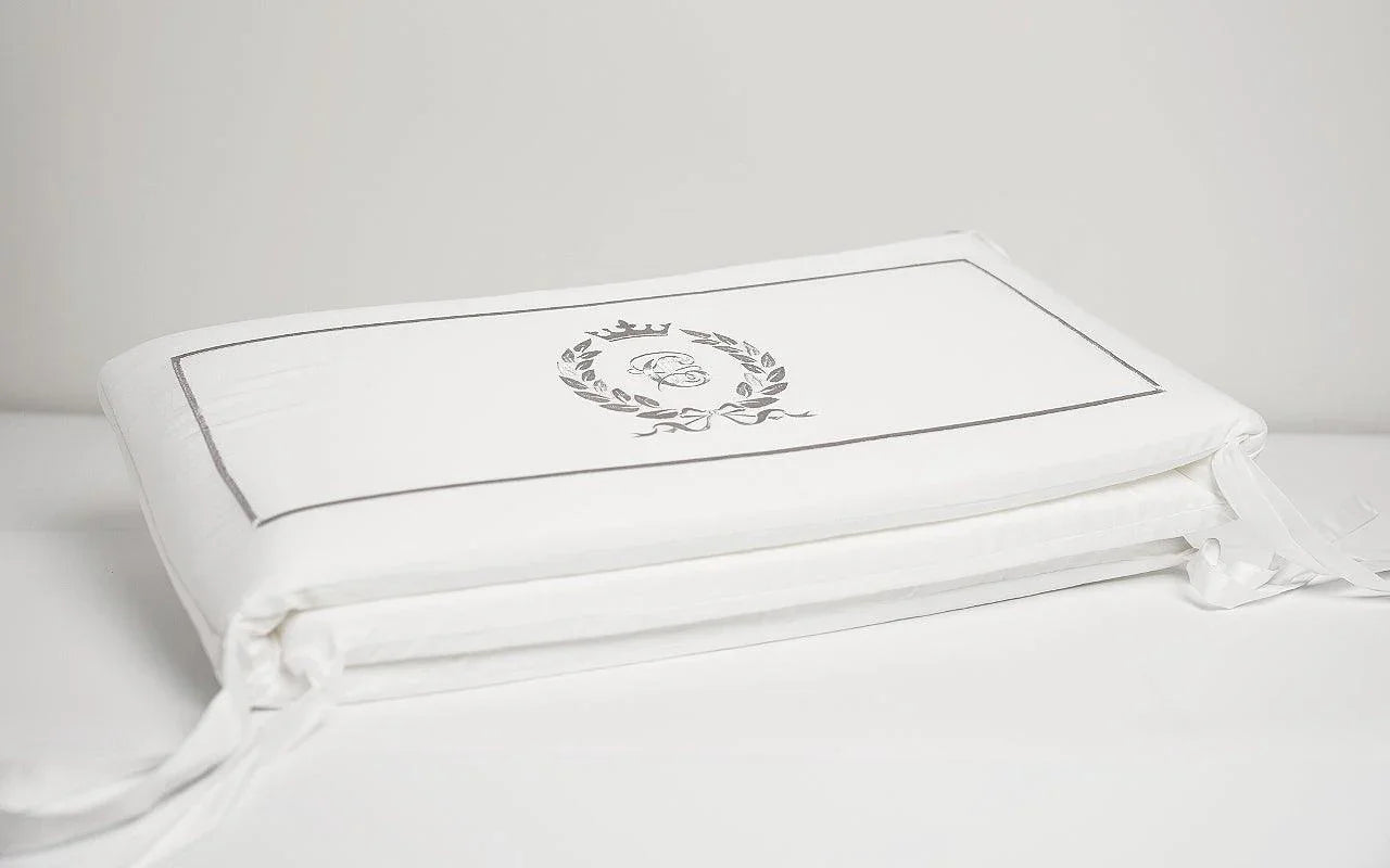 The Egyptian Cotton Nursery Collection Baby Bedding Set - Platinum White - Count & Countess