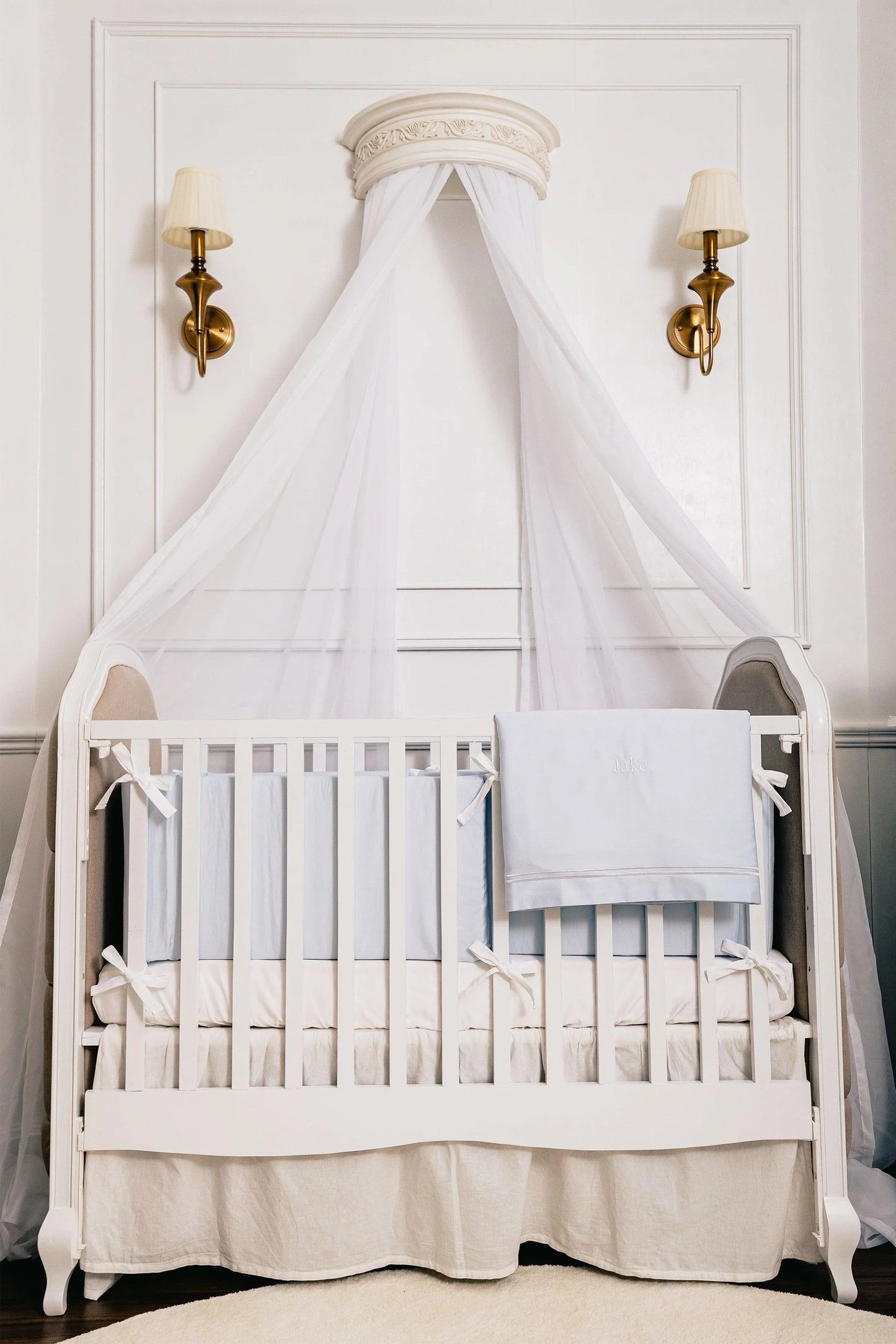 The Egyptian Cotton Nursery Collection Baby Bedding Set - Dreamy Blue - Count & Countess