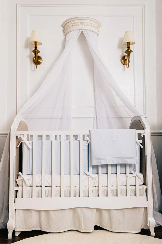 The Egyptian Cotton Nursery Collection Baby Bedding Set - Dreamy Blue - Count & Countess