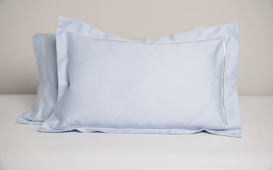 Luxury Egyptian Cotton Boudoir Sham Mulberry Silk Pillow - Dreamy Blue - Count & Countess