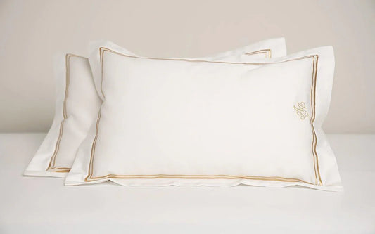 Luxury Egyptian Cotton Boudoir Sham Mulberry Silk Pillow - Royal White - Count & Countess