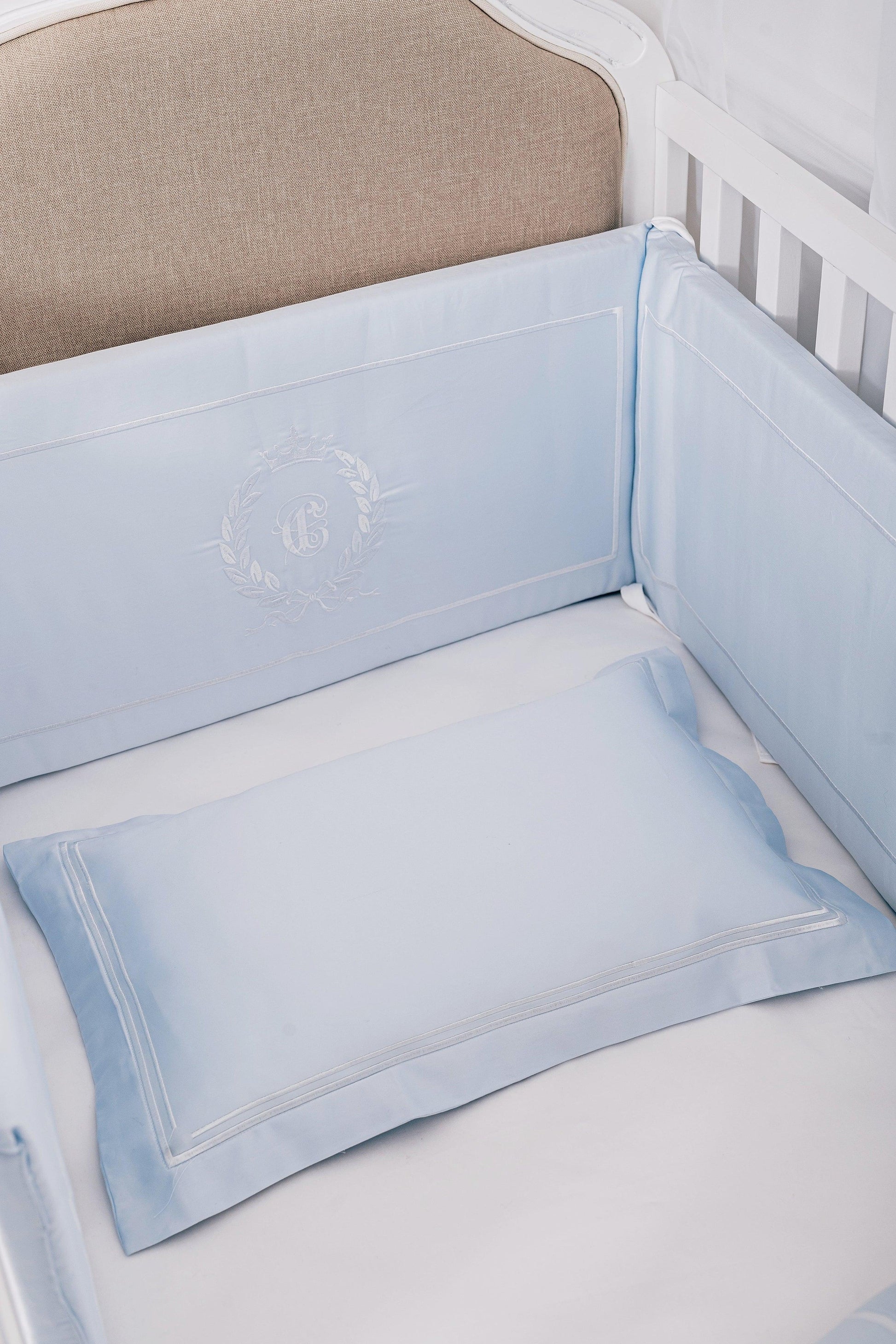 100% Egyptian Cotton Baby Cot Bumpers for Baby Boy Nursery Room | Count & Countess Baby Beddings & Gifts