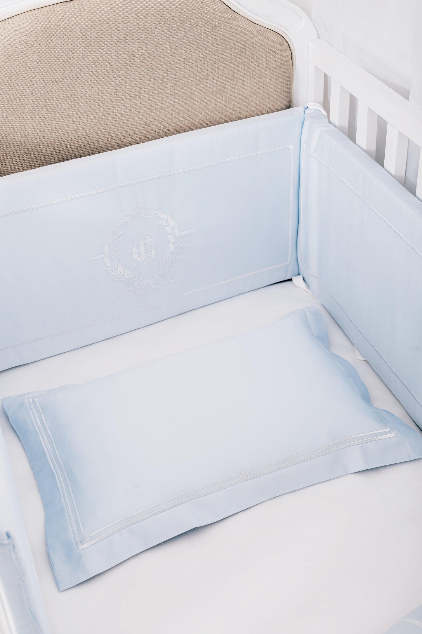 The Egyptian Cotton Nursery Collection Baby Bedding Set - Dreamy Blue - Count & Countess
