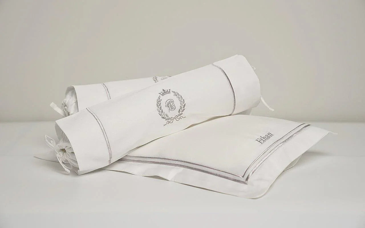 Egyptian Cotton Baby Pillow & Bolsters Set - Platinum White - Count & Countess