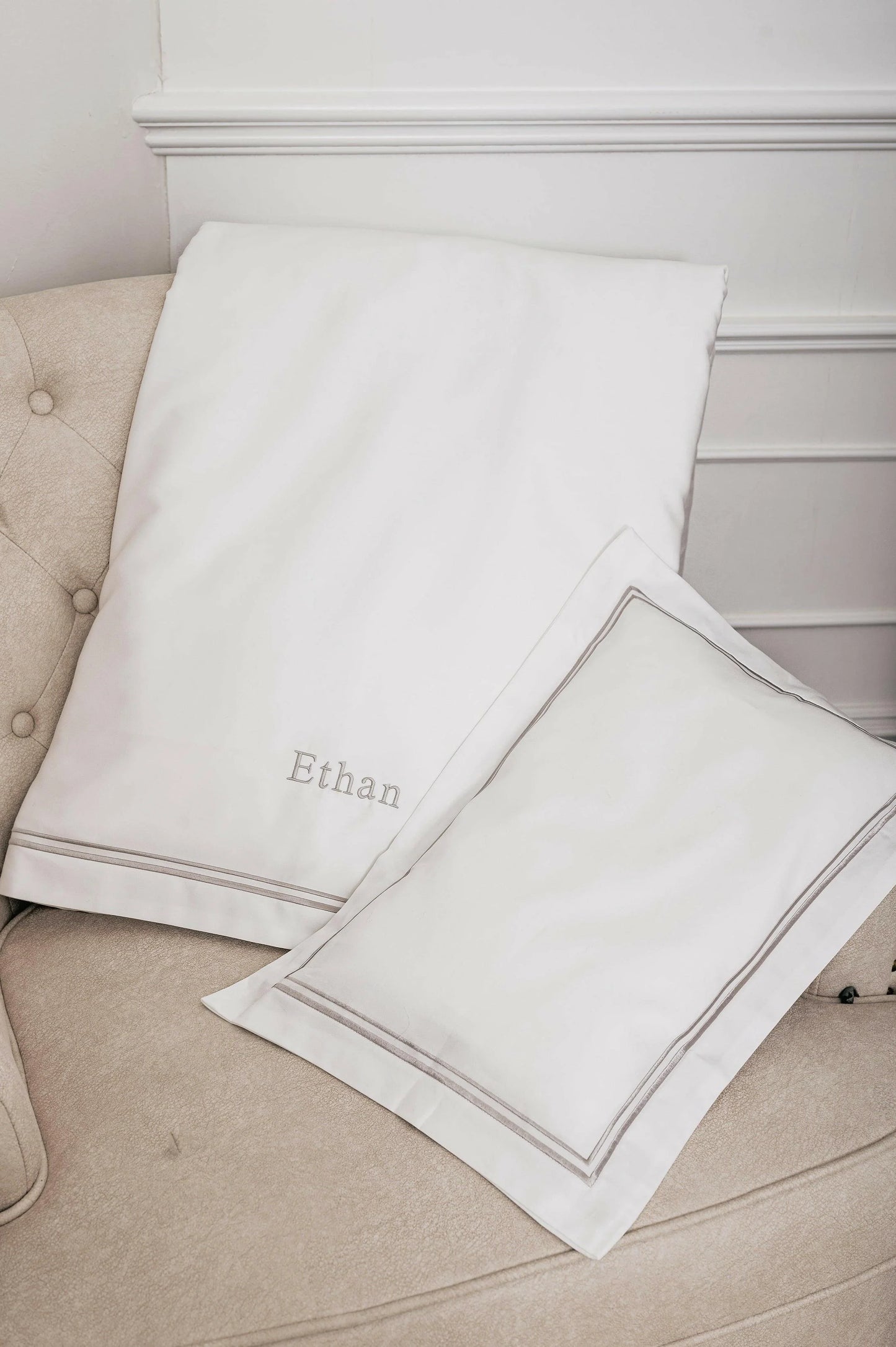 Egyptian Cotton Baby Pillow & Duvet Set - Platinum White - Count & Countess