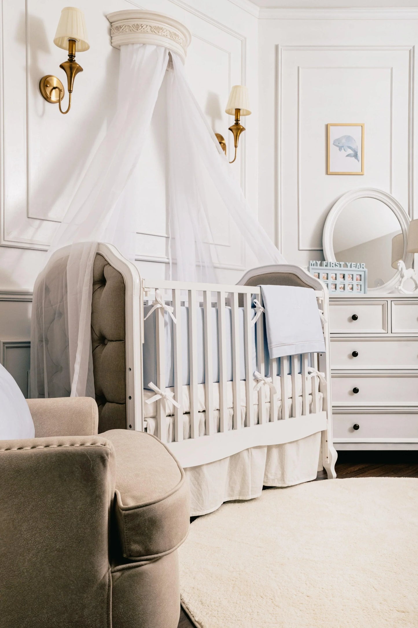 The Egyptian Cotton Nursery Collection Baby Bedding Set - Dreamy Blue - Count & Countess