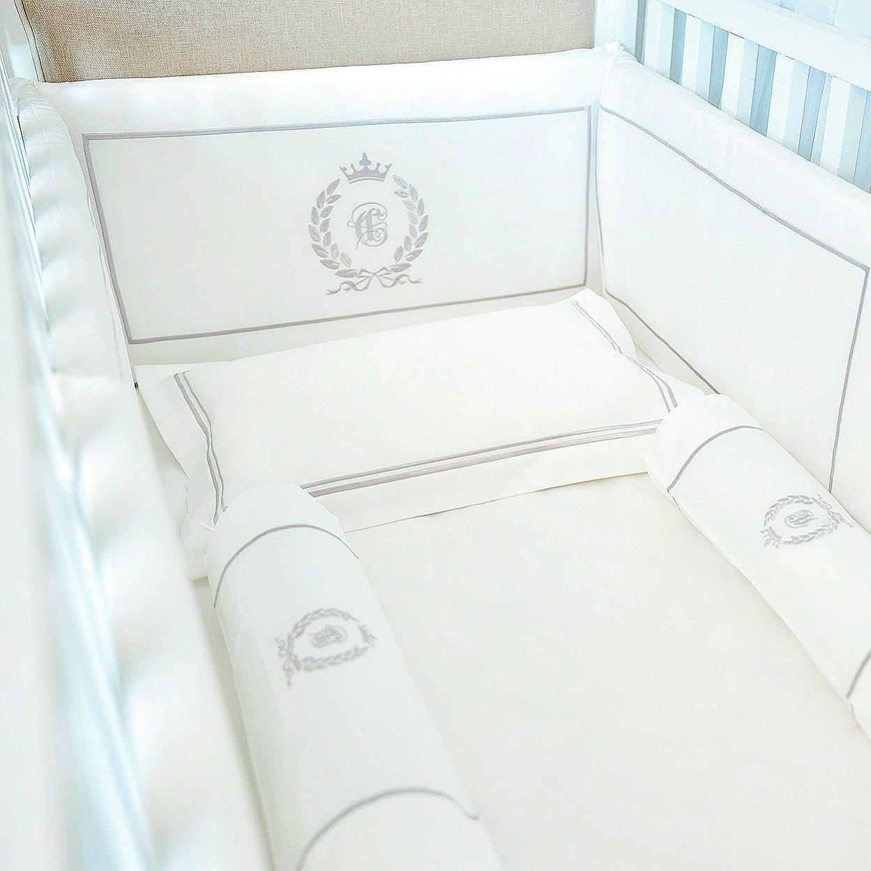 Cot Bumpers for baby cot made from 100% Egyptian Cotton