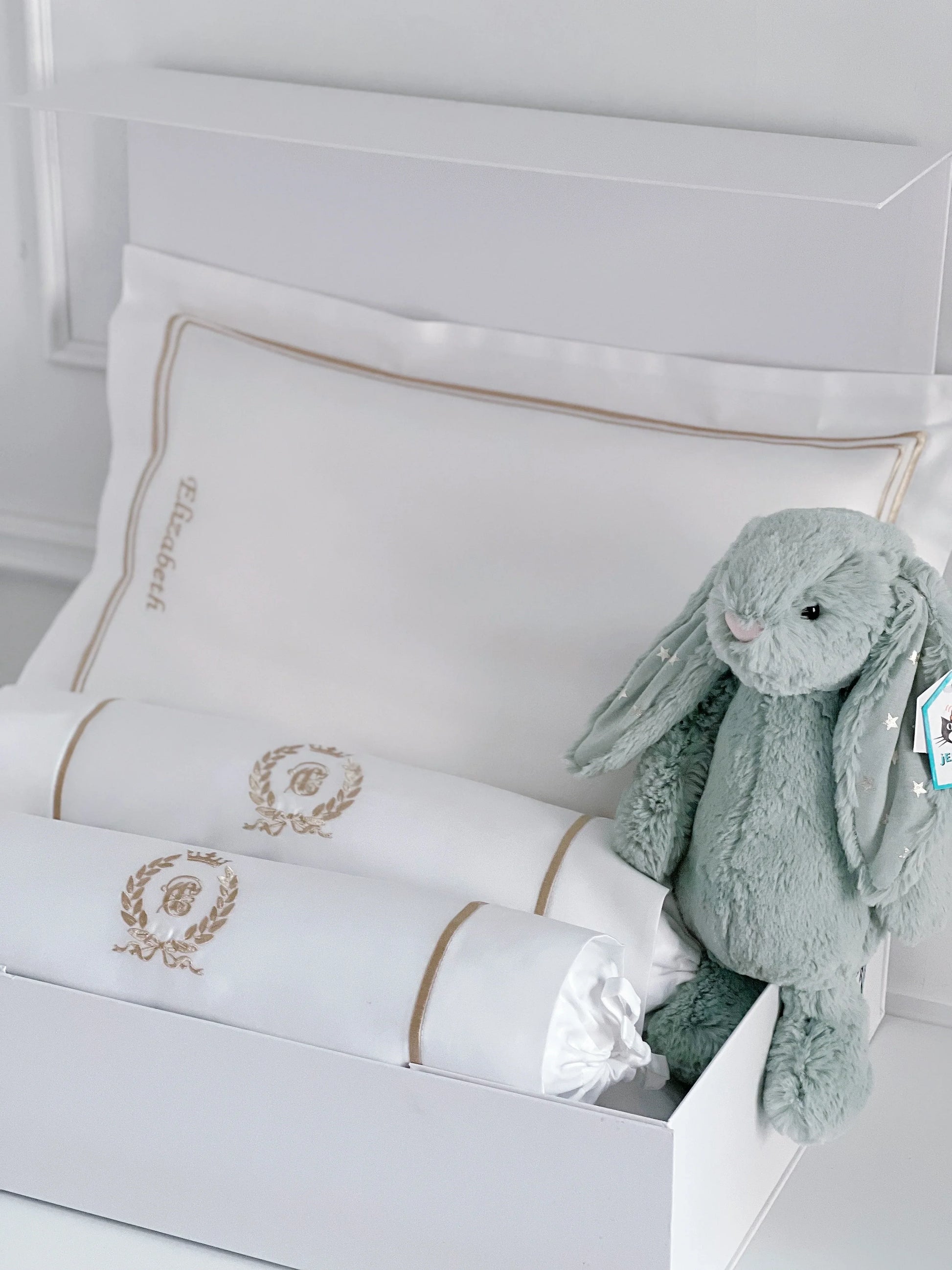Jellycat Bashful Sparklet Bunny Baby Gift Set with name customisation - Count & Countess Baby Beddings & Gifts