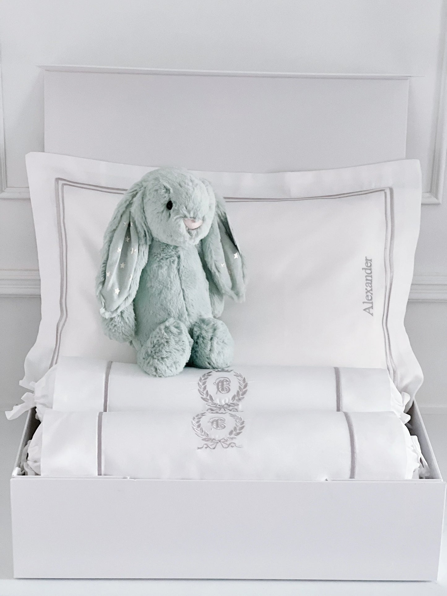 Bonne Nuit Newborn Gift Set - Platinum White - Count & Countess