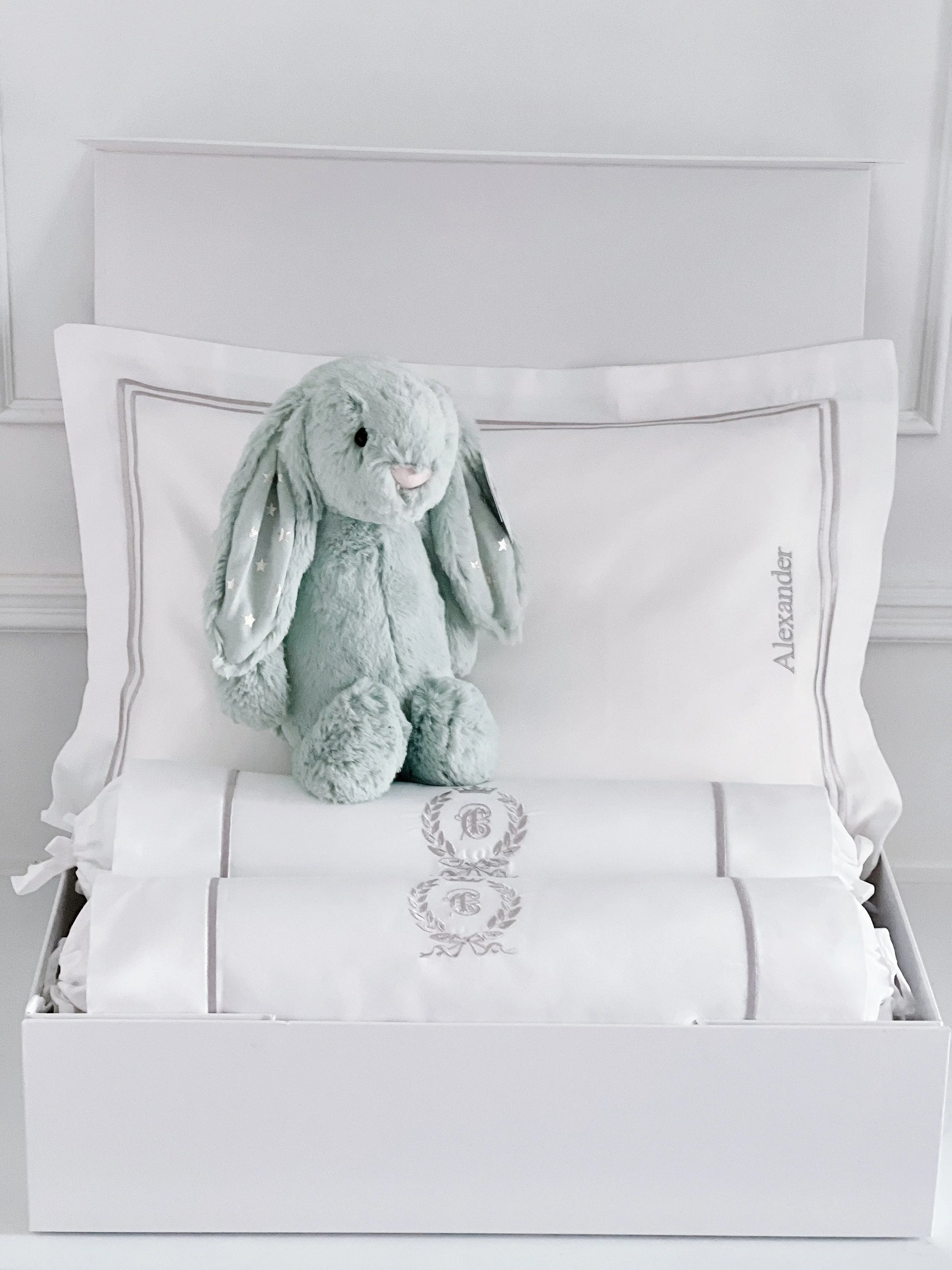 Bonne Nuit Newborn Gift Set - Platinum White - Count & Countess