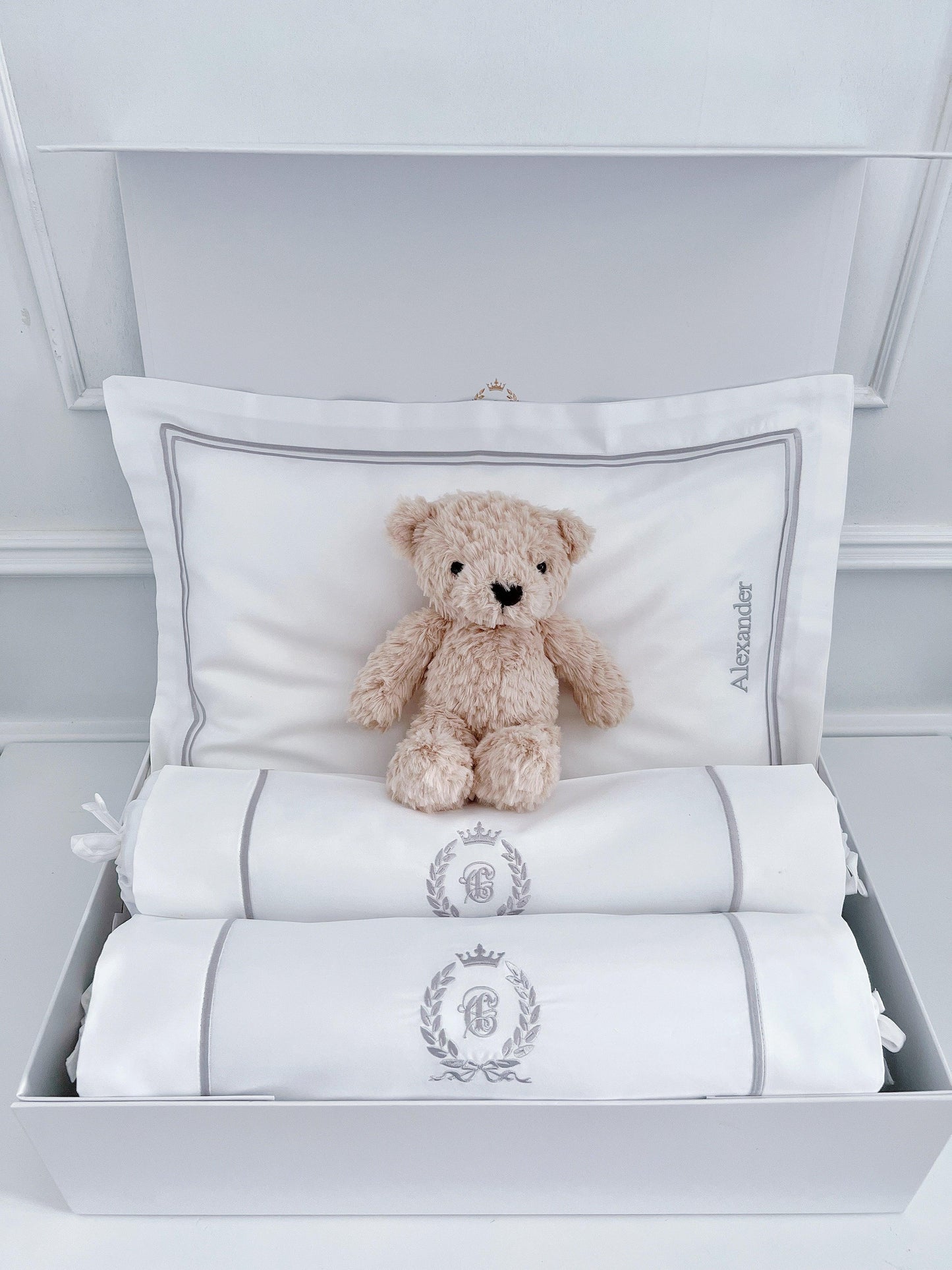 Bonne Nuit Newborn Gift Set - Platinum White - Count & Countess