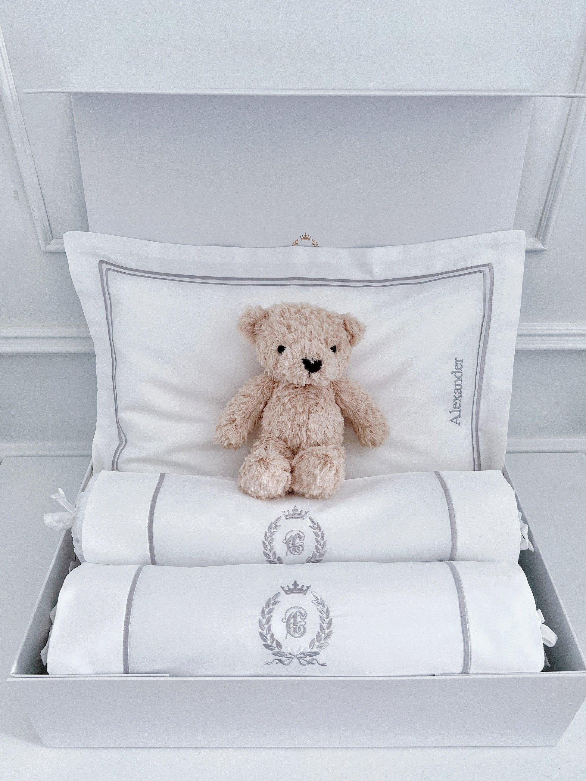 Bonne Nuit Newborn Gift Set - Platinum White - Count & Countess