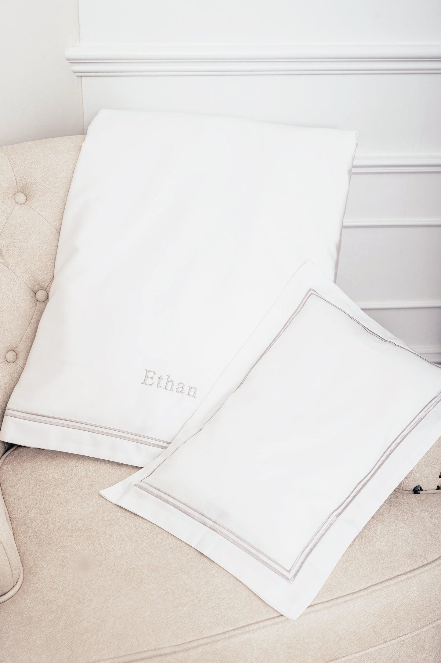 Best Personalised White Baby Nursery Beddings in Egyptian Cotton
