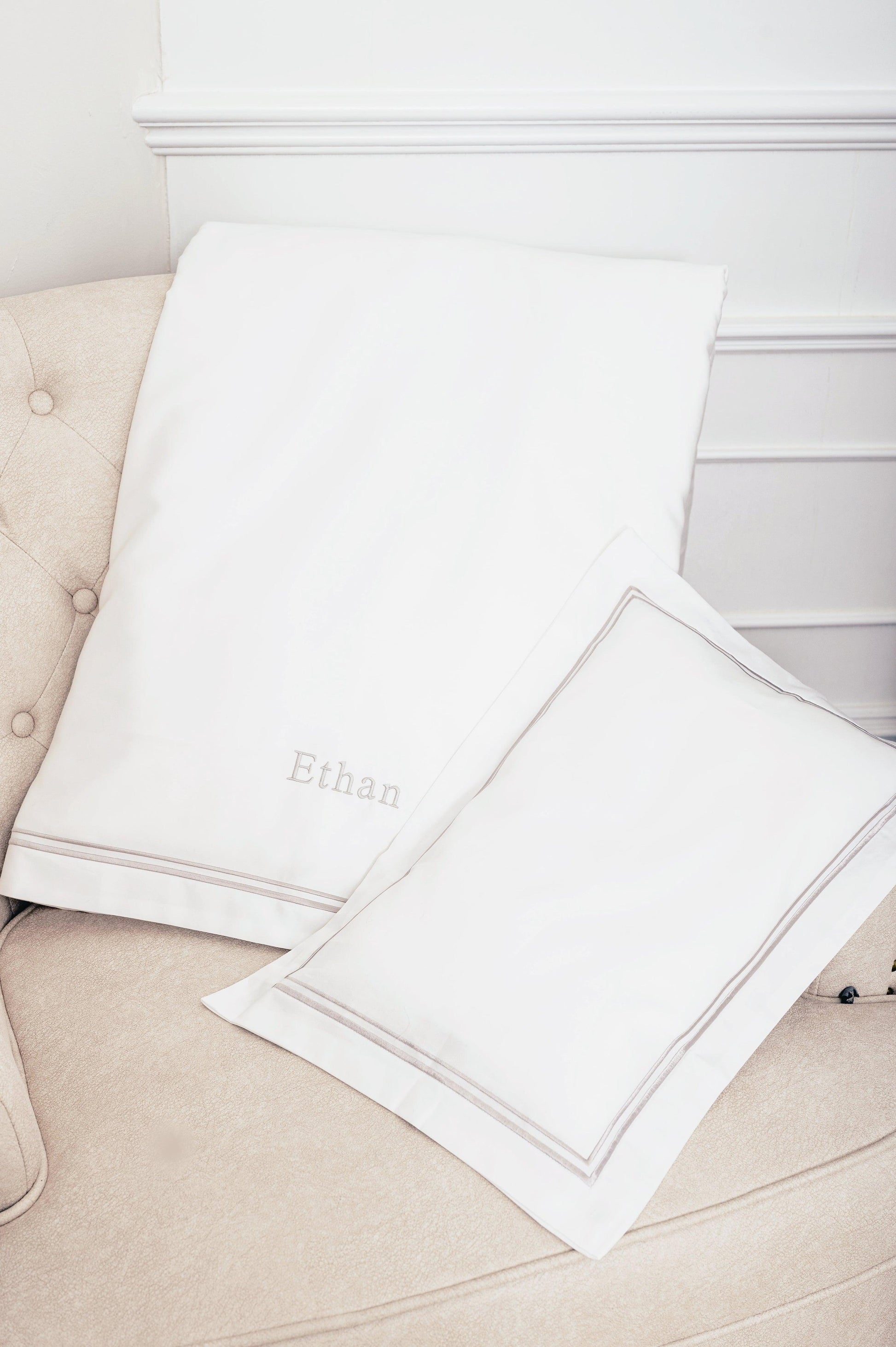 Best Personalised White Baby Nursery Beddings in Egyptian Cotton