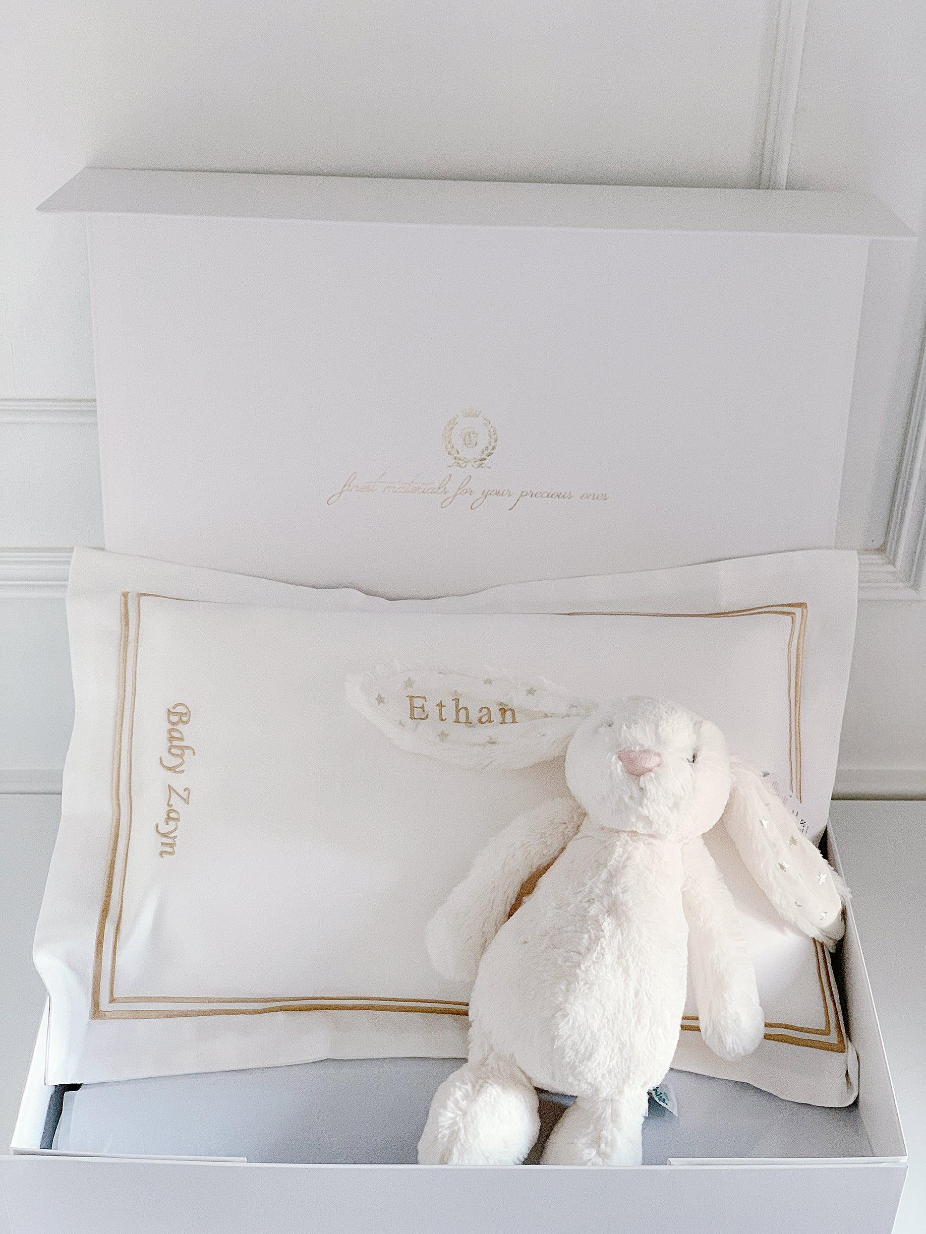 Boudoir Sham Pillow Baby Gift Set - Royal White - Count & Countess