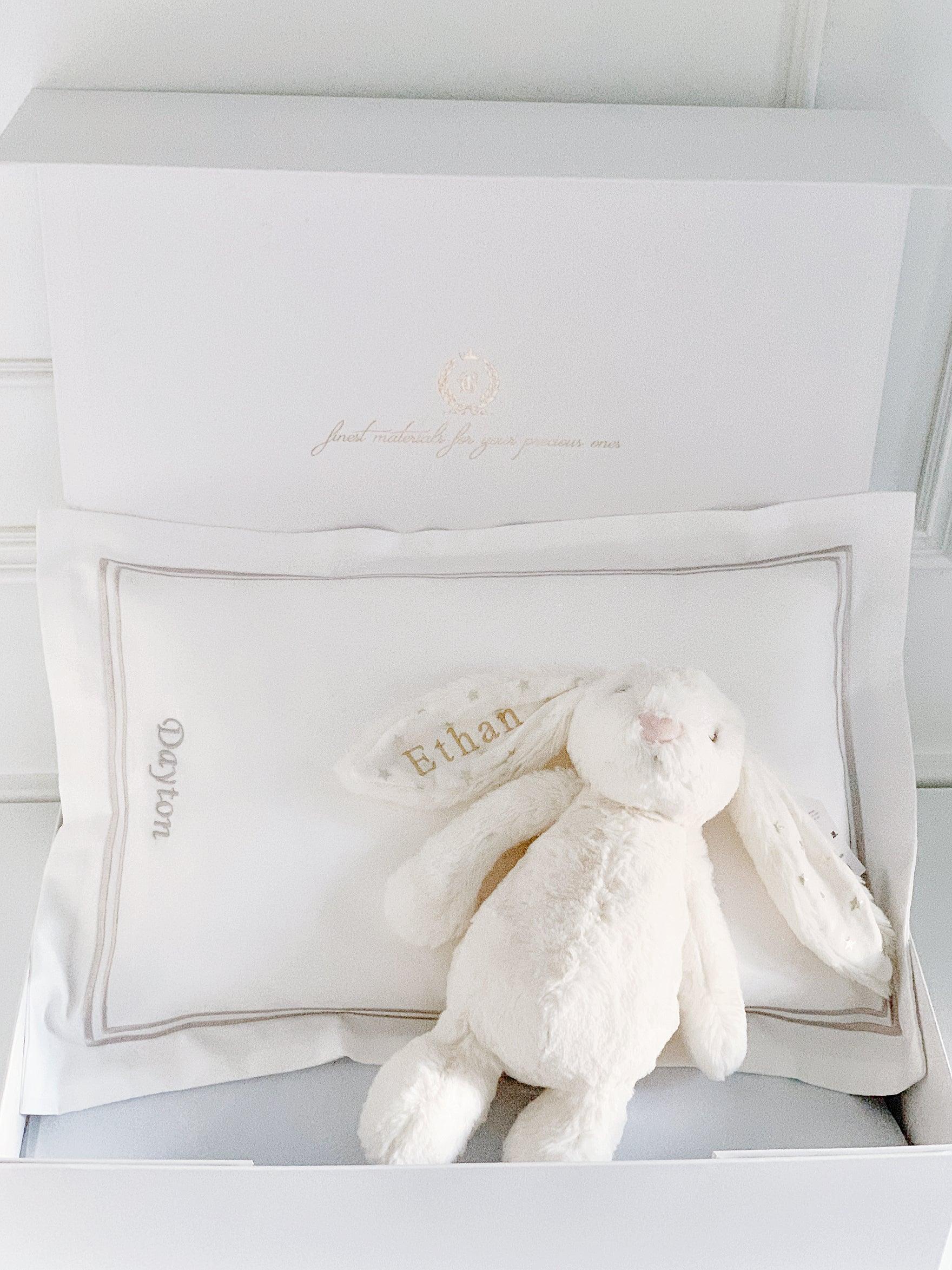 Boudoir Sham Pillow Baby Gift Set - Platinum White - Count & Countess