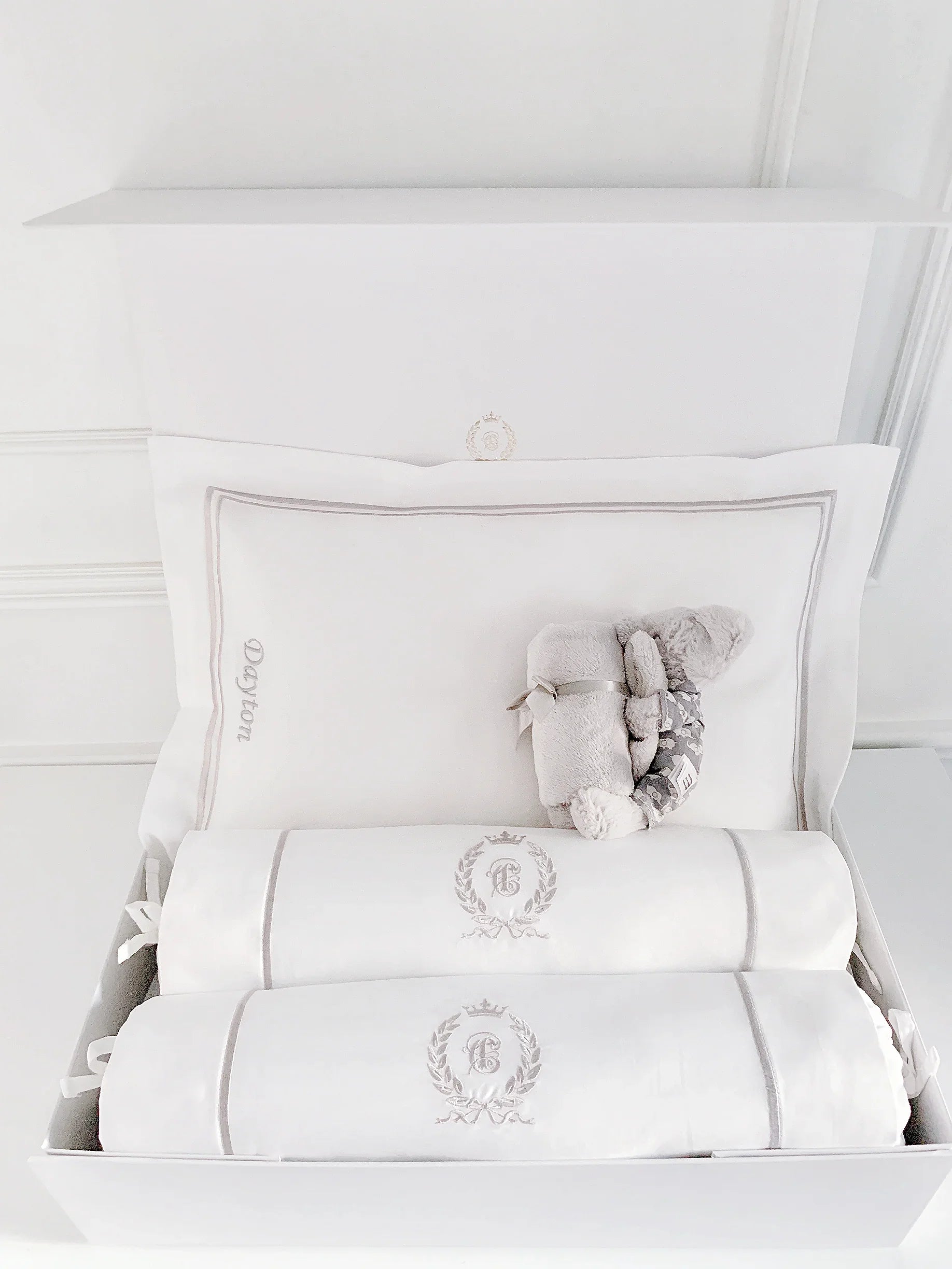 Bonne Nuit Newborn Gift Set - Platinum White - Count & Countess