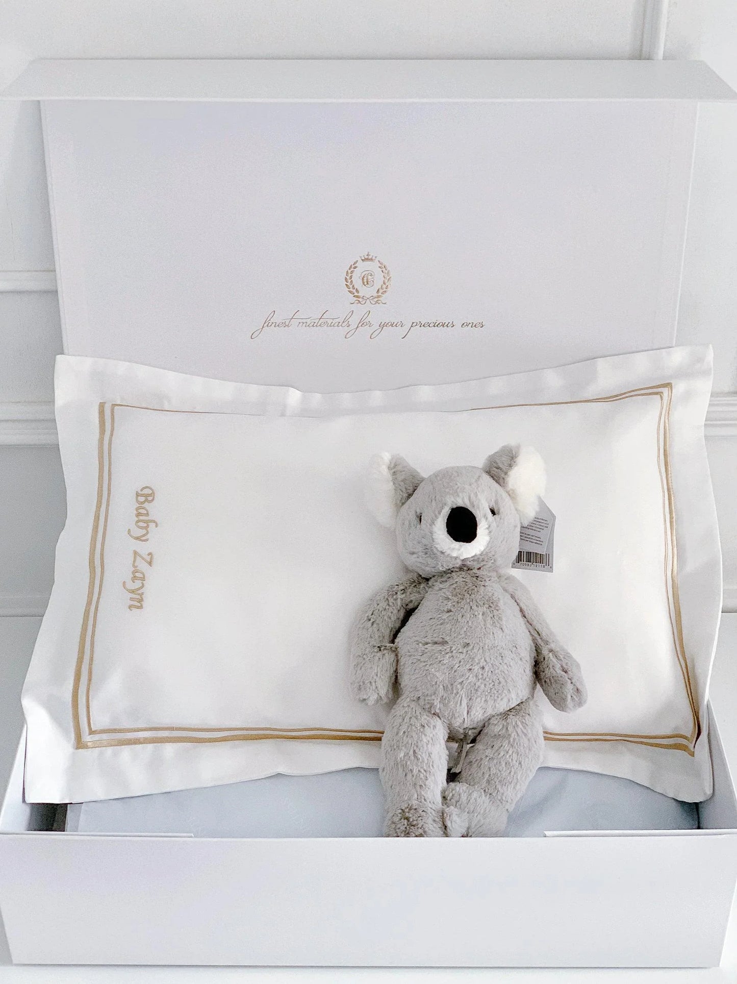Boudoir Sham Pillow Baby Gift Set - Royal White - Count & Countess
