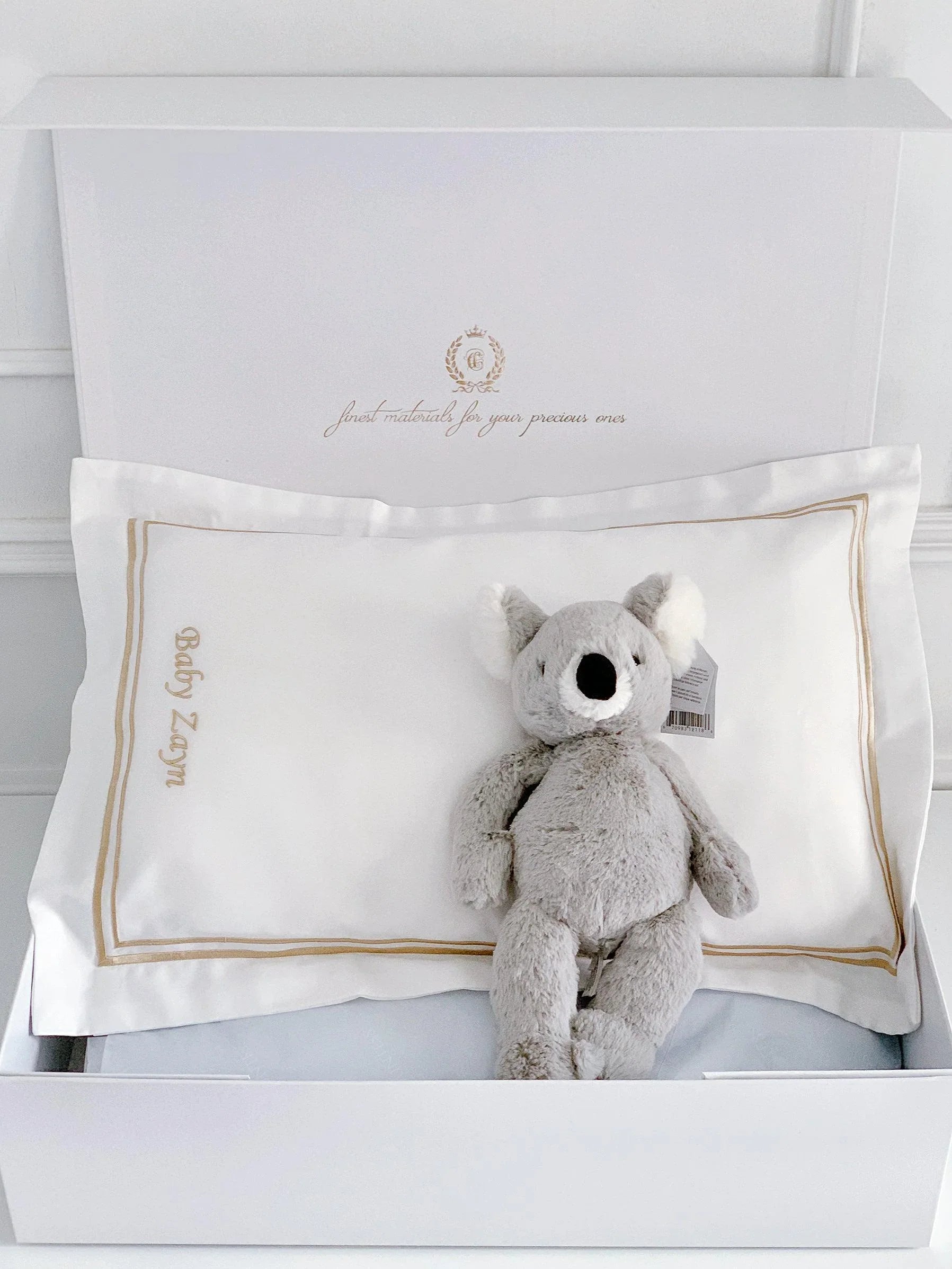 Boudoir Sham Pillow Baby Gift Set - Royal White - Count & Countess