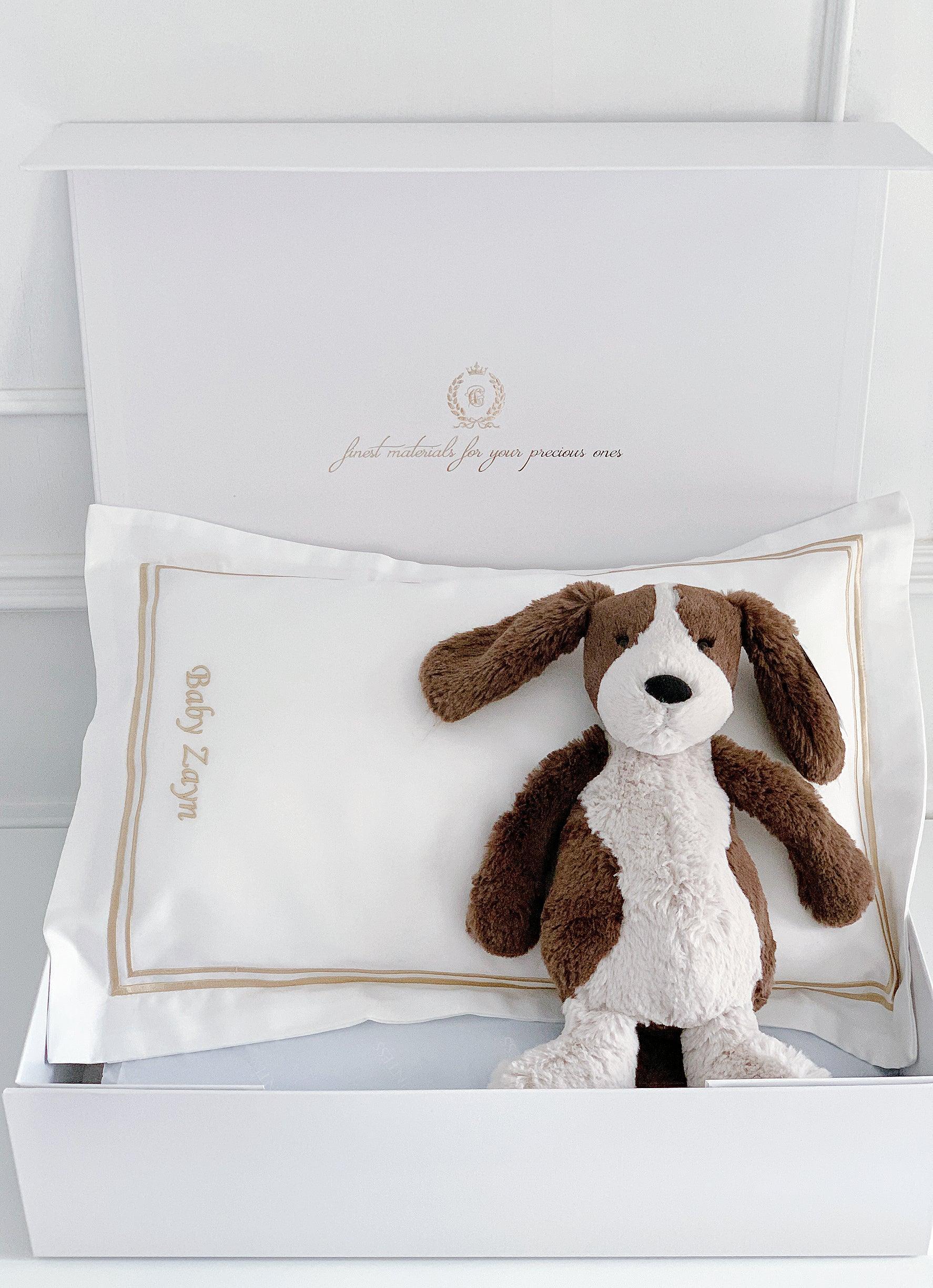 Boudoir Sham Pillow Baby Gift Set - Royal White - Count & Countess