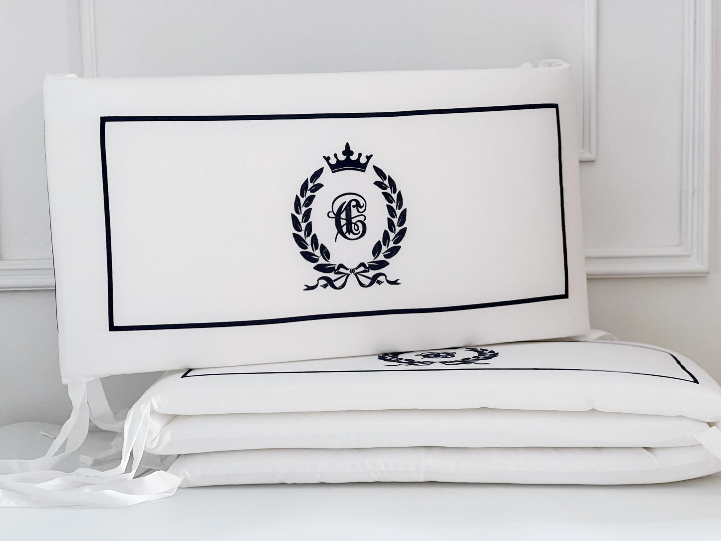 Egyptian Cotton Cot Bumpers - Symphony Blue - Count & Countess